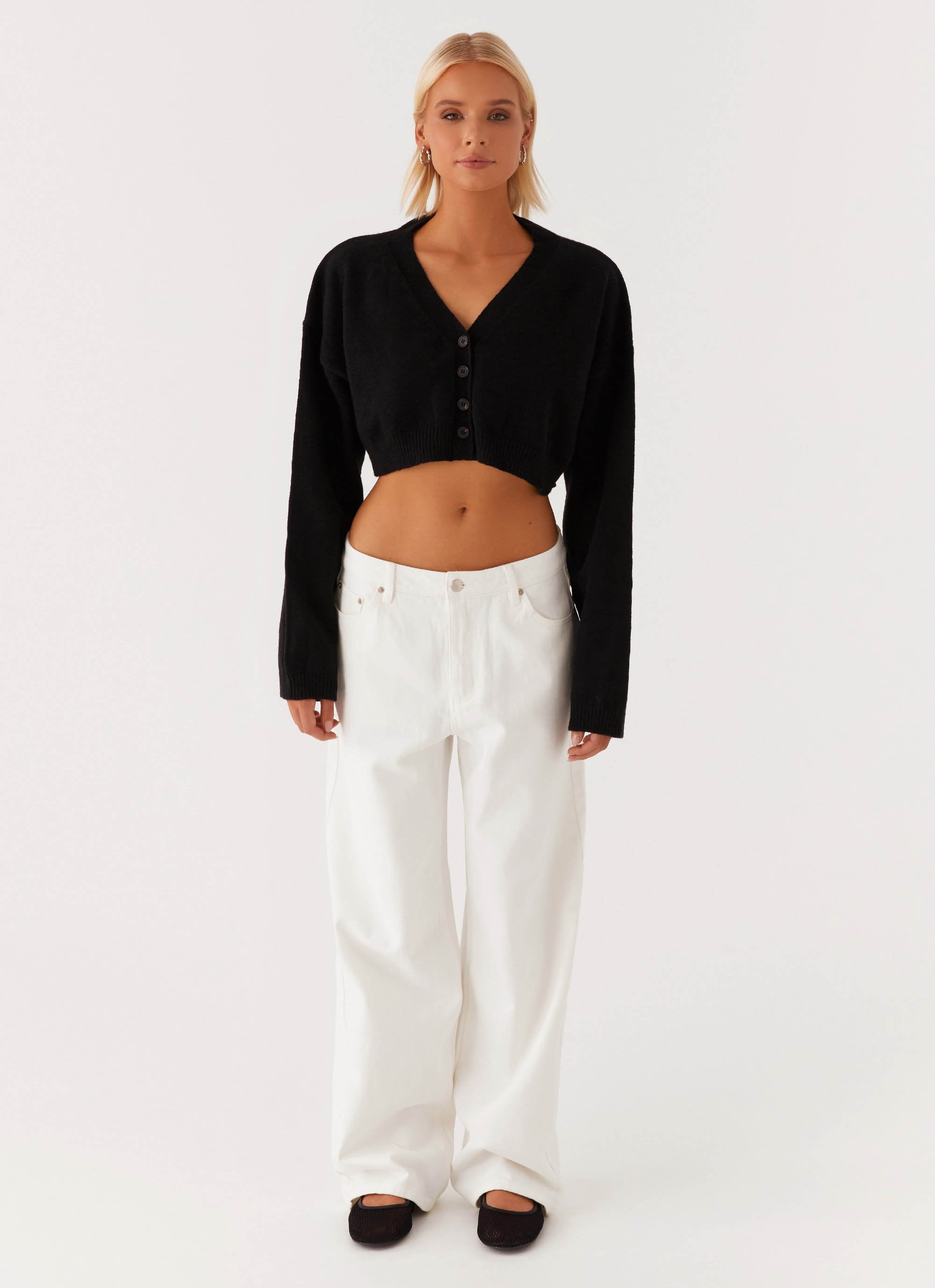 Endlessly Cropped Cardigan - Black