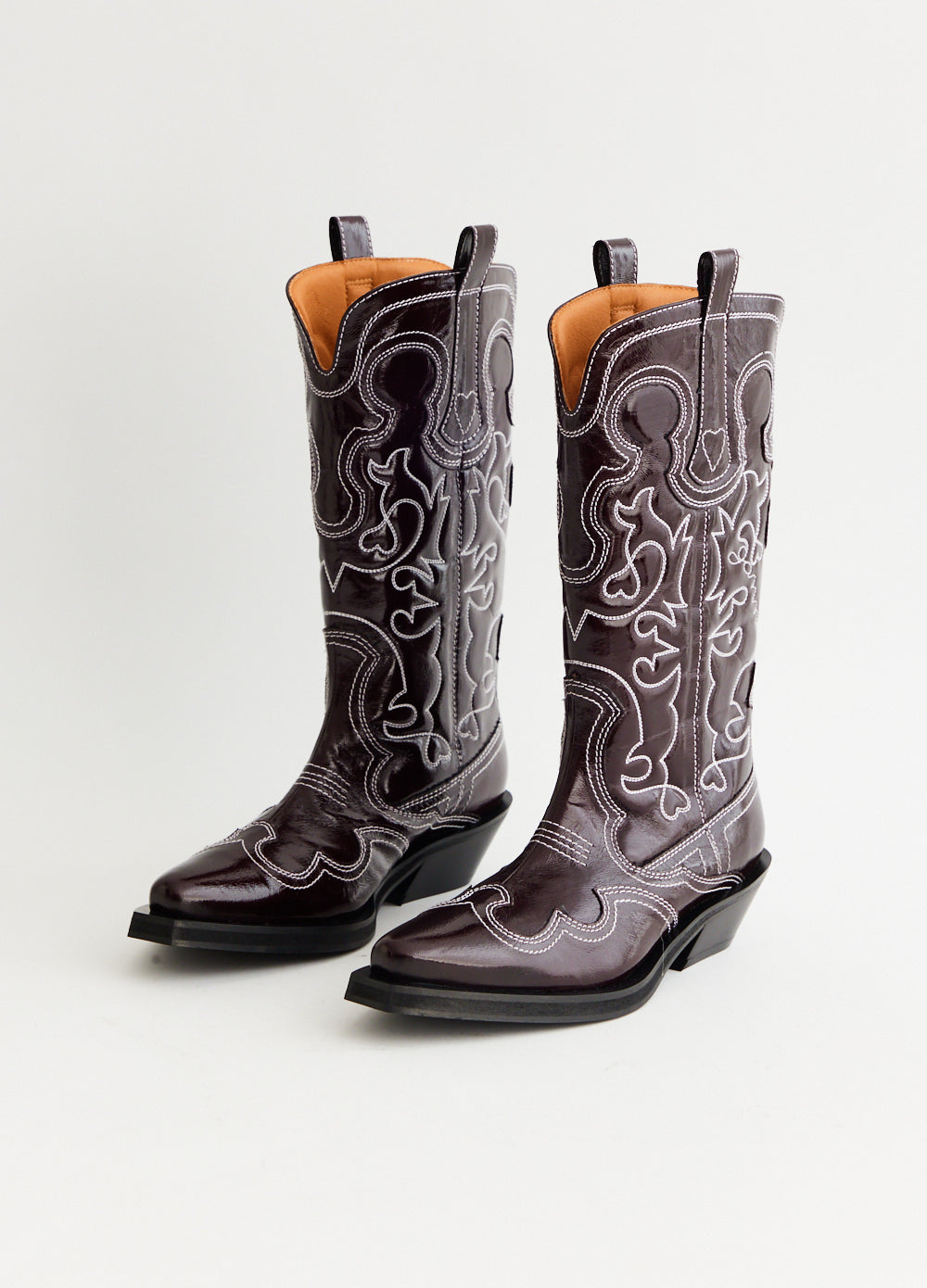 Mid Shaft Embroidered Western Boots