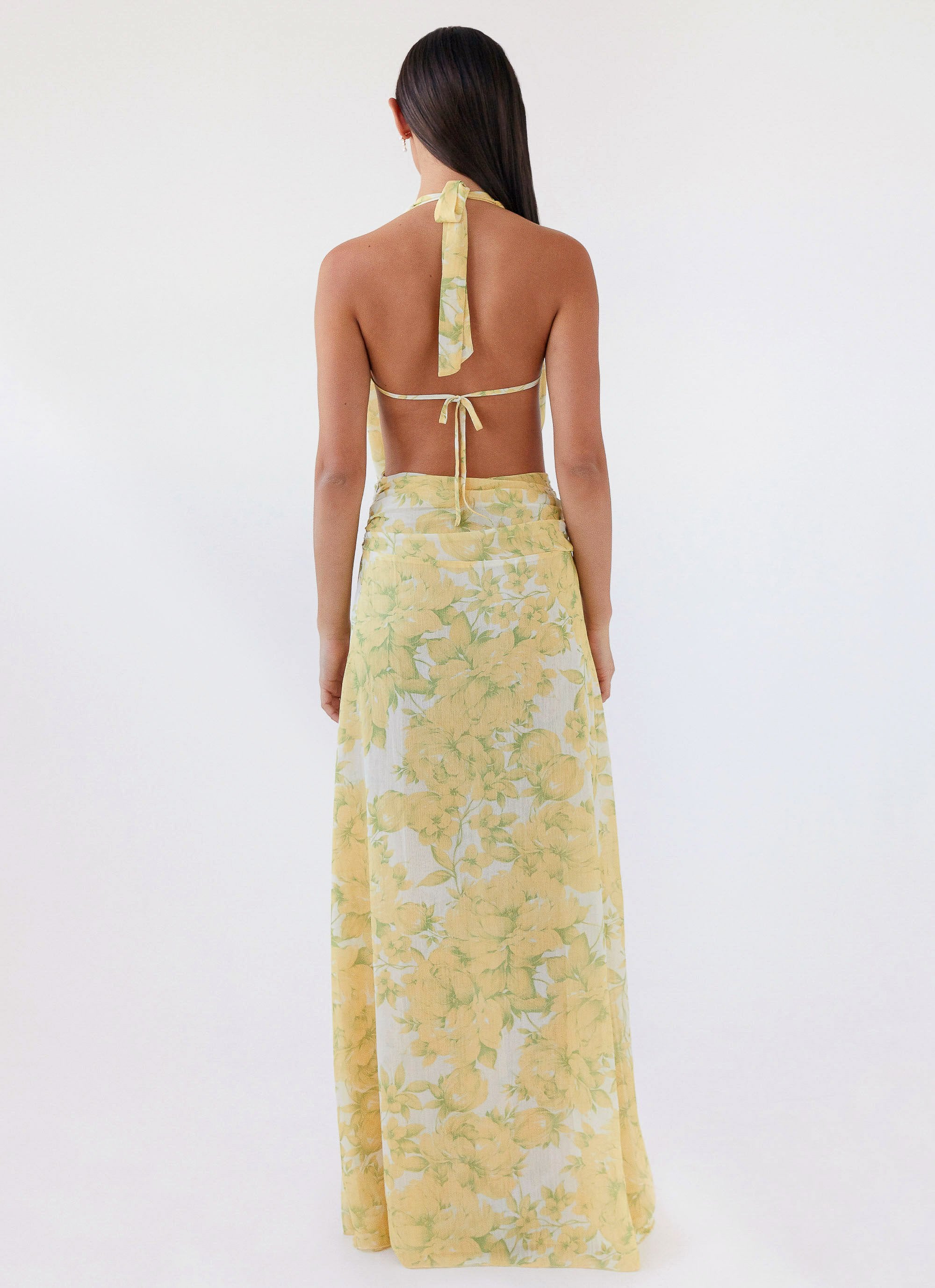 Elysia Chiffon Maxi Dress - Daffodil