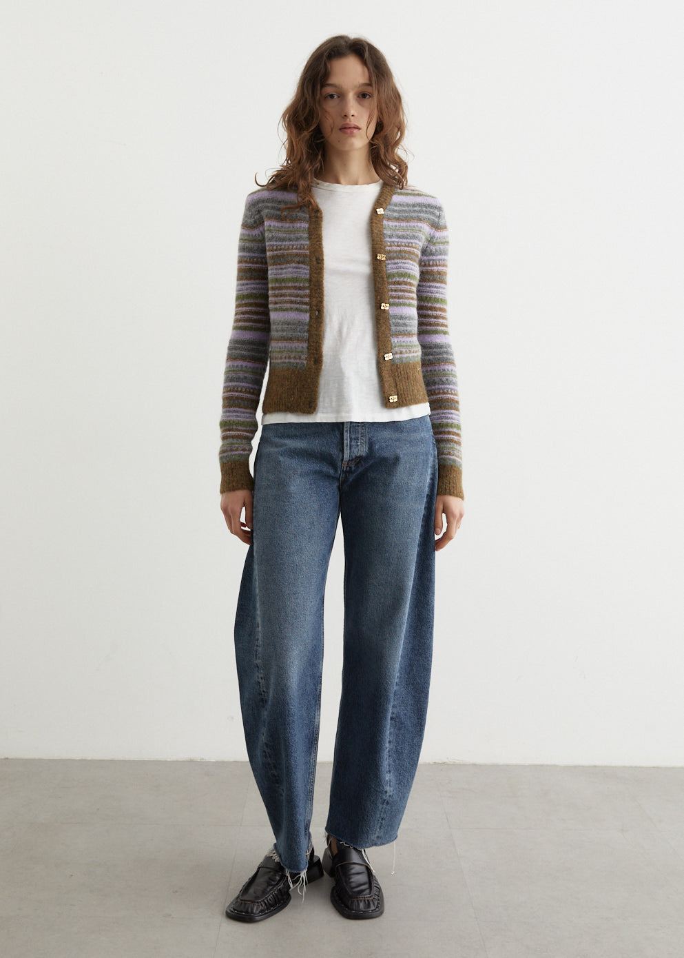 Soft Wool Stripe Cardigan