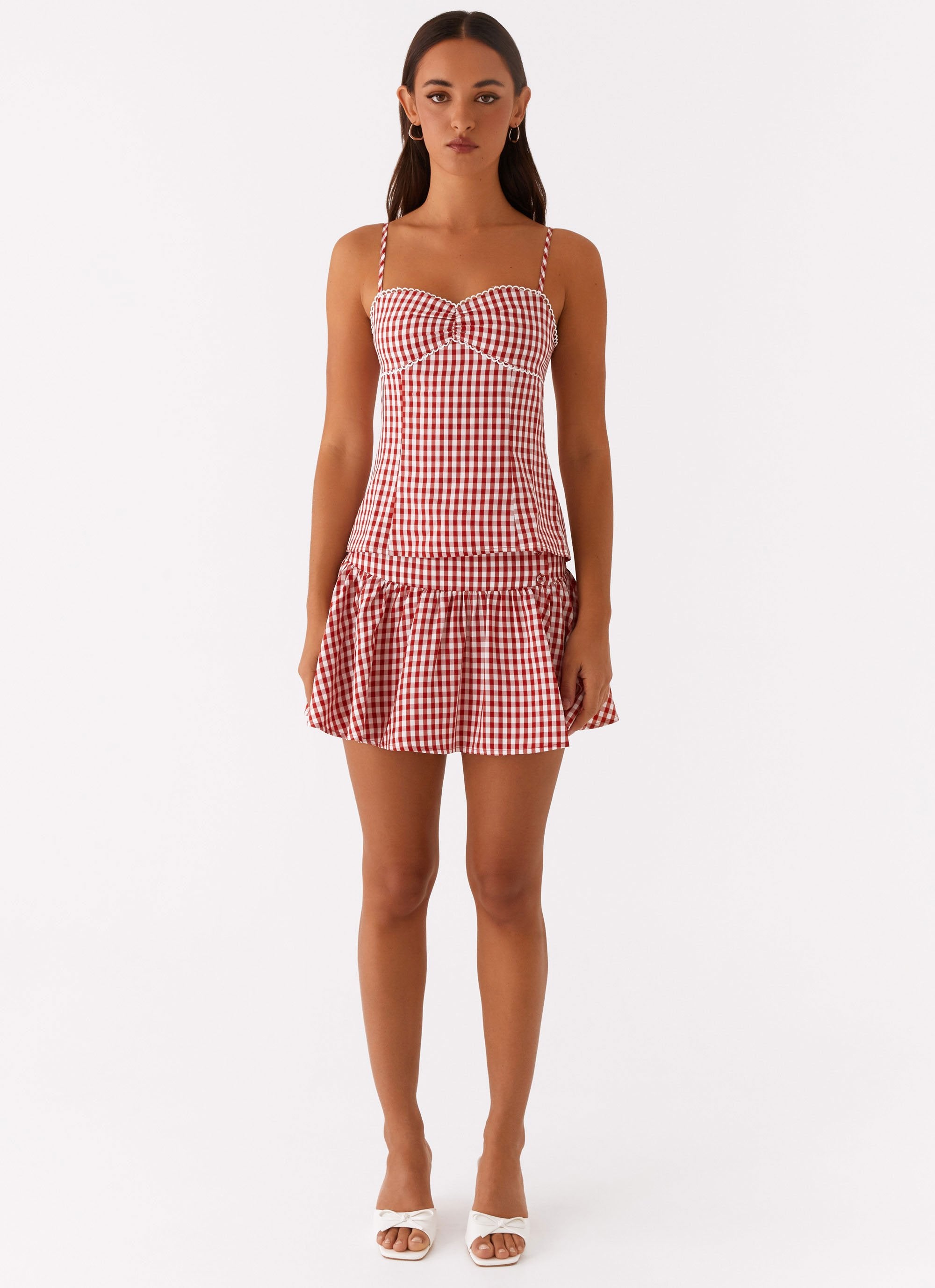 Bellamy Mini Skirt - Red Gingham