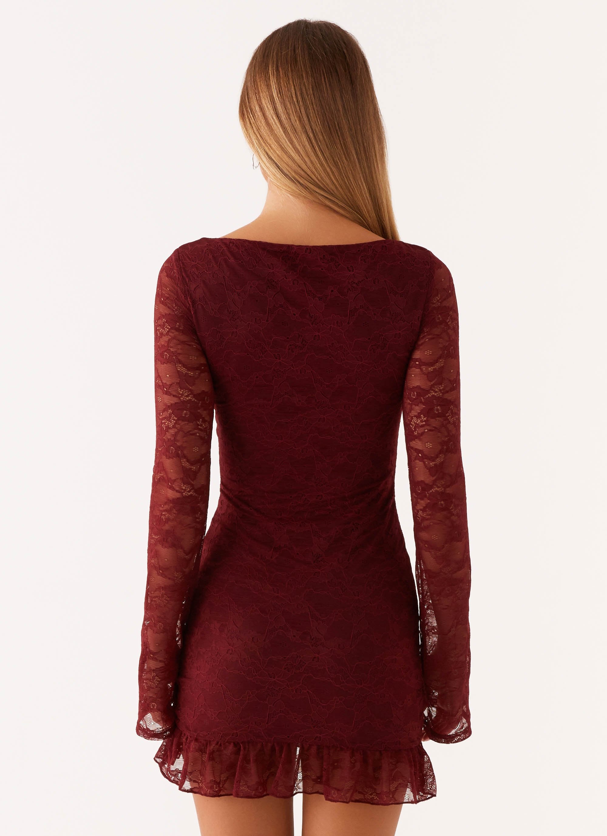 Dion Lace Mini Dress - Mulberry