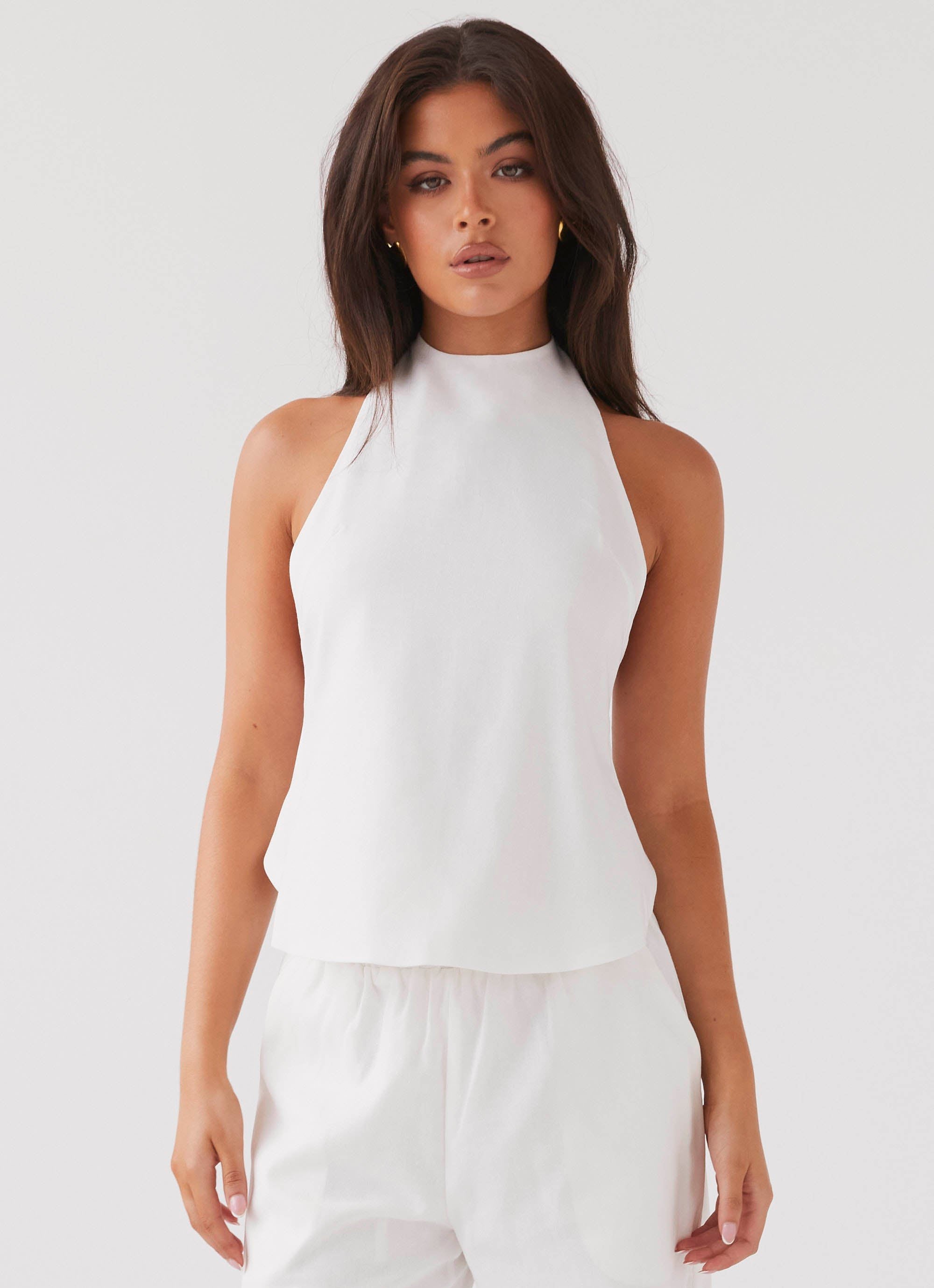 Heatwave Linen Apron Top - White