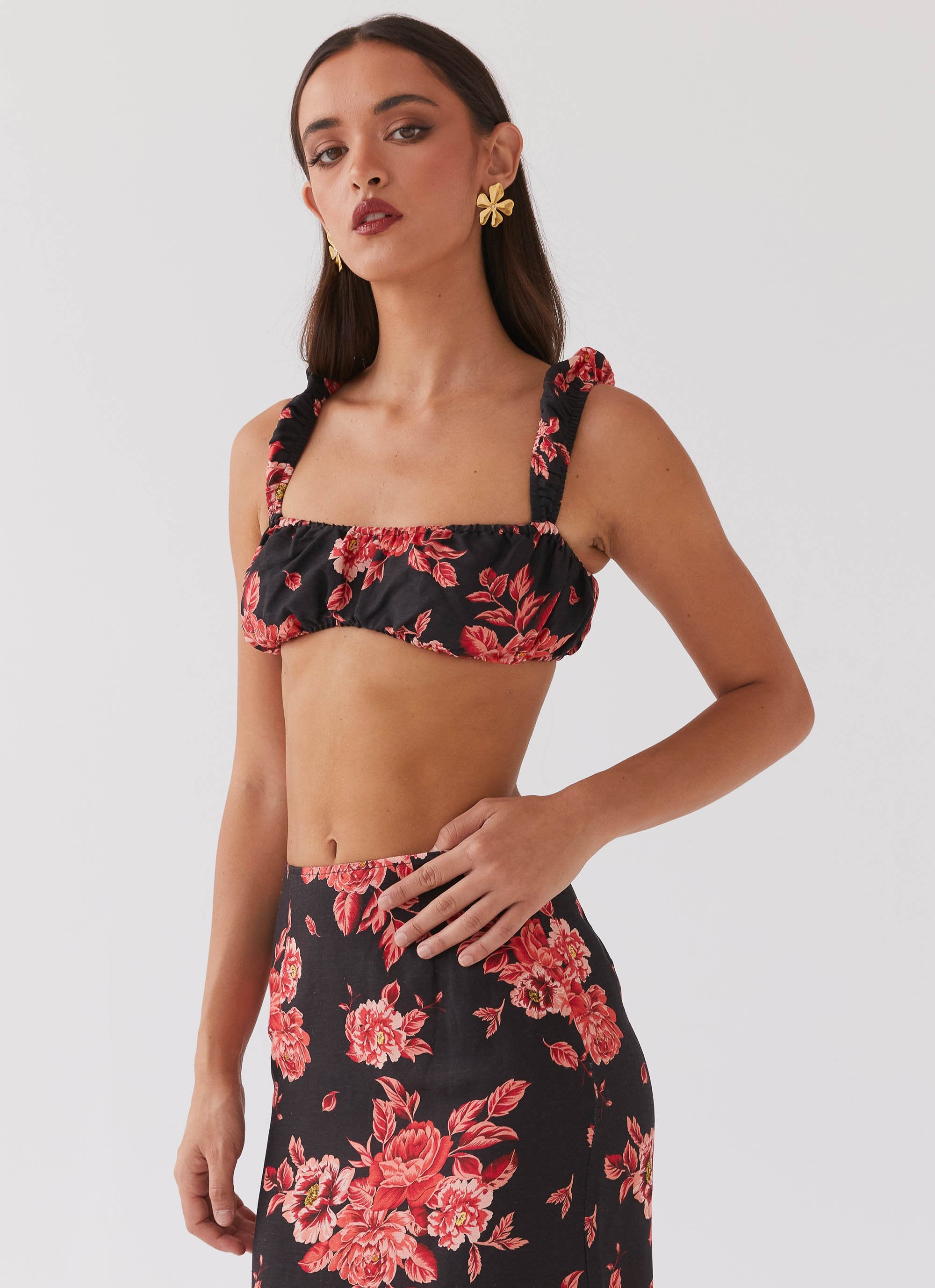 Valencia Villa Bralet Top - Midnight Rosa