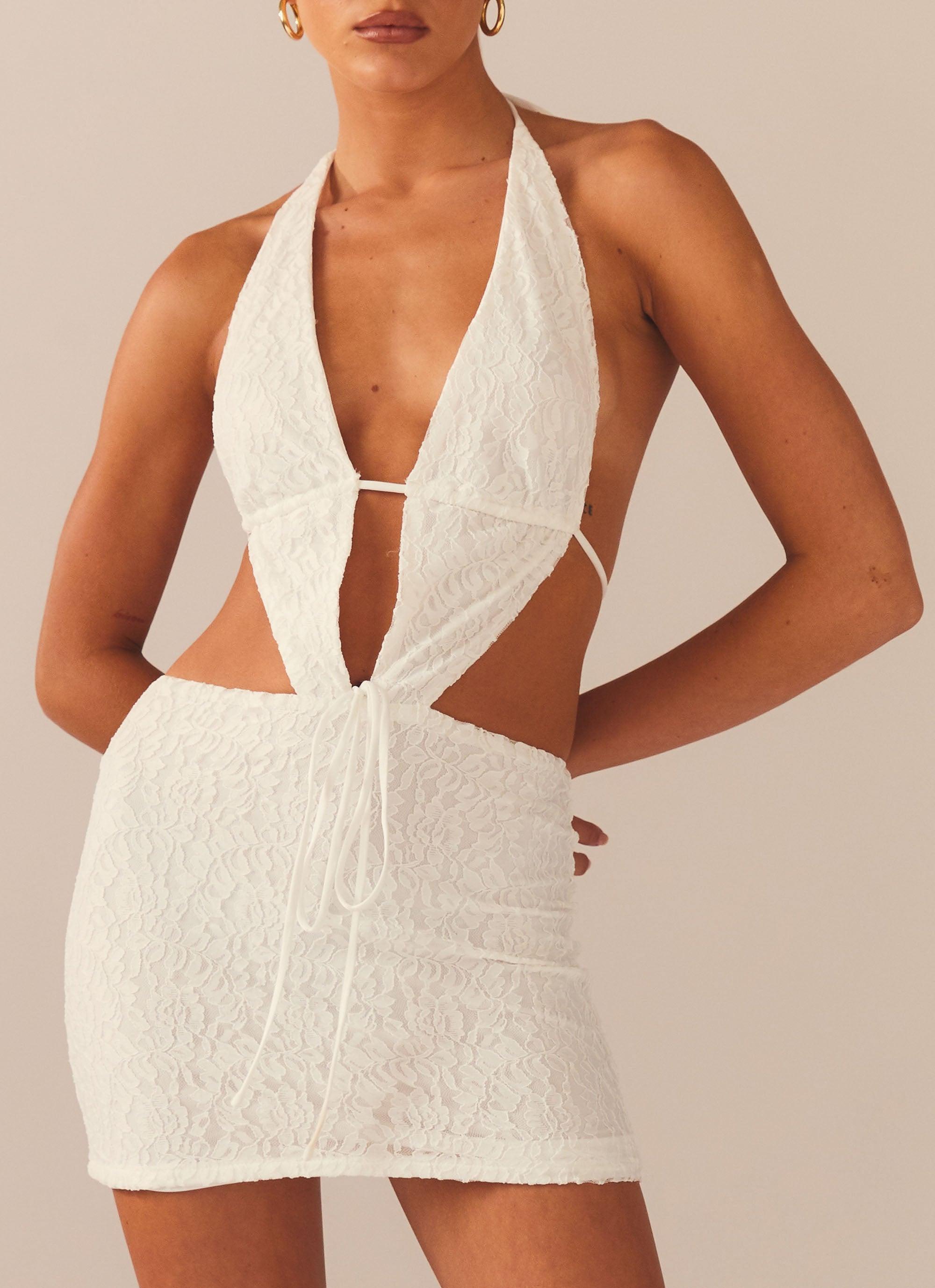 Not For The Faint Of Heart Lace Mini Dress - Ivory