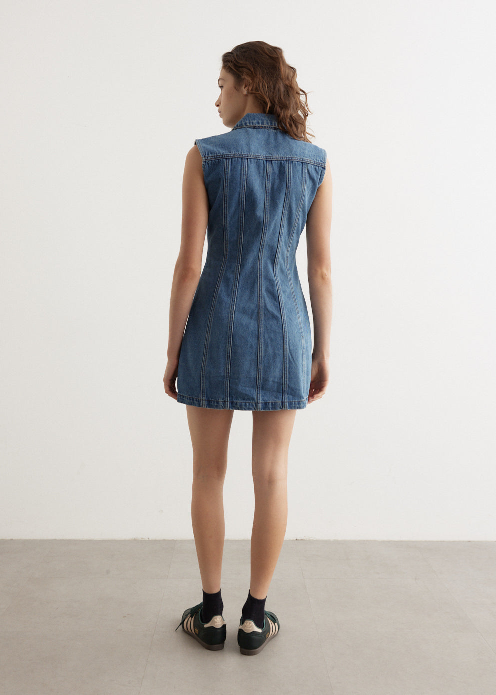 Zipper Denim Mini Dress