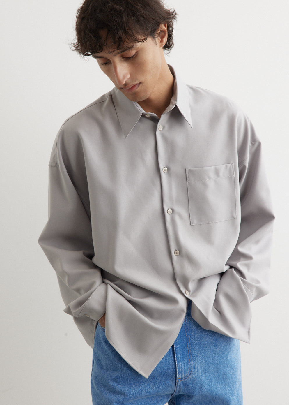 Tropical Wool Long Sleeve Shirt