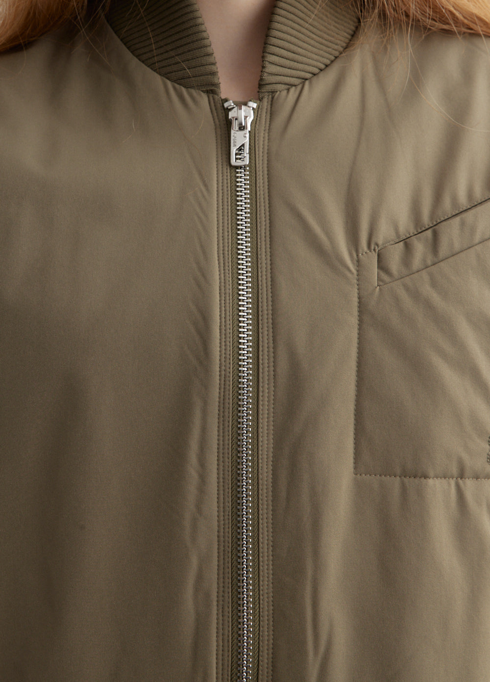 Light Twill Oversized Short Bomber Jacket