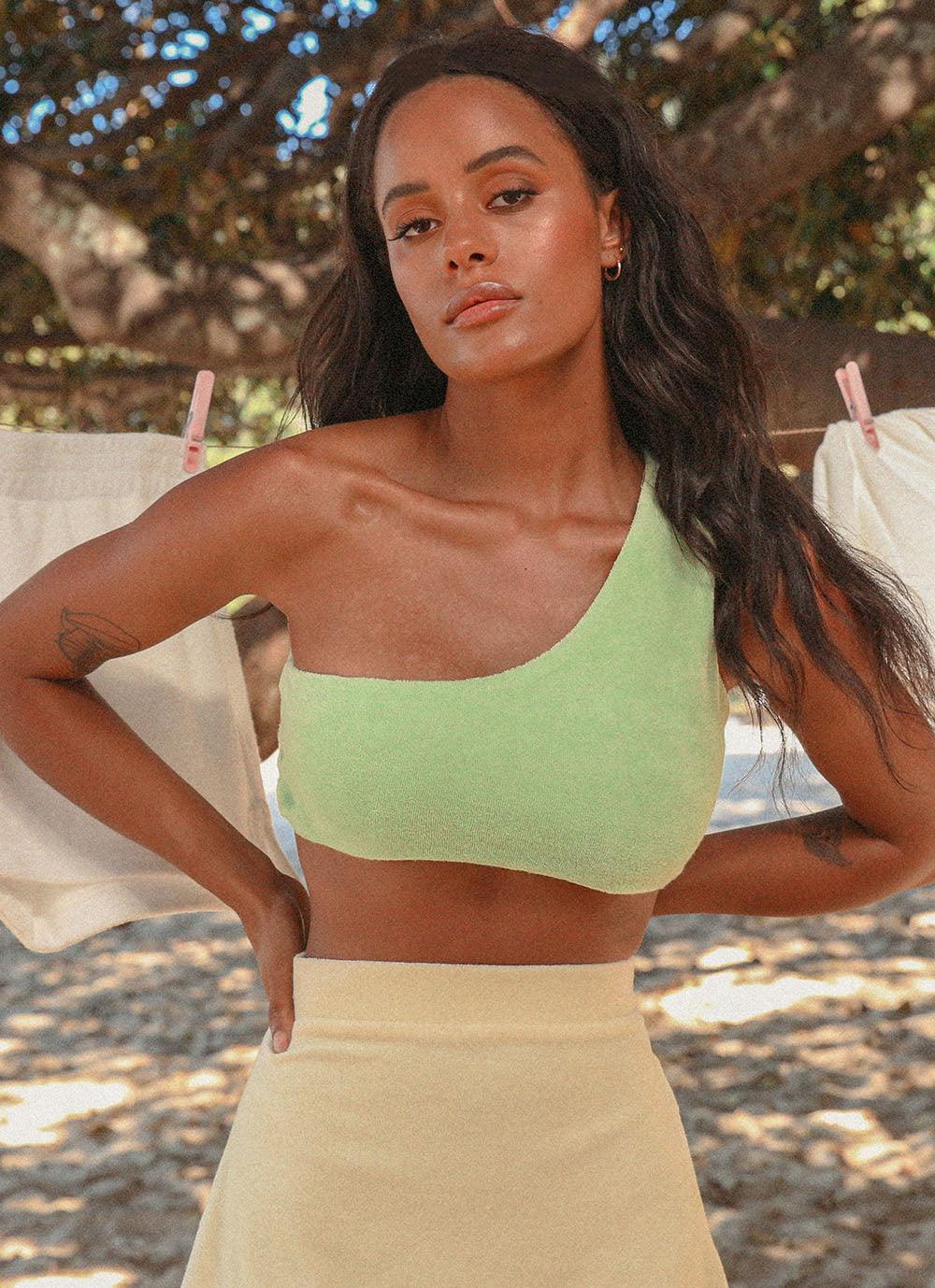 Solstice Terry Crop Top - Green