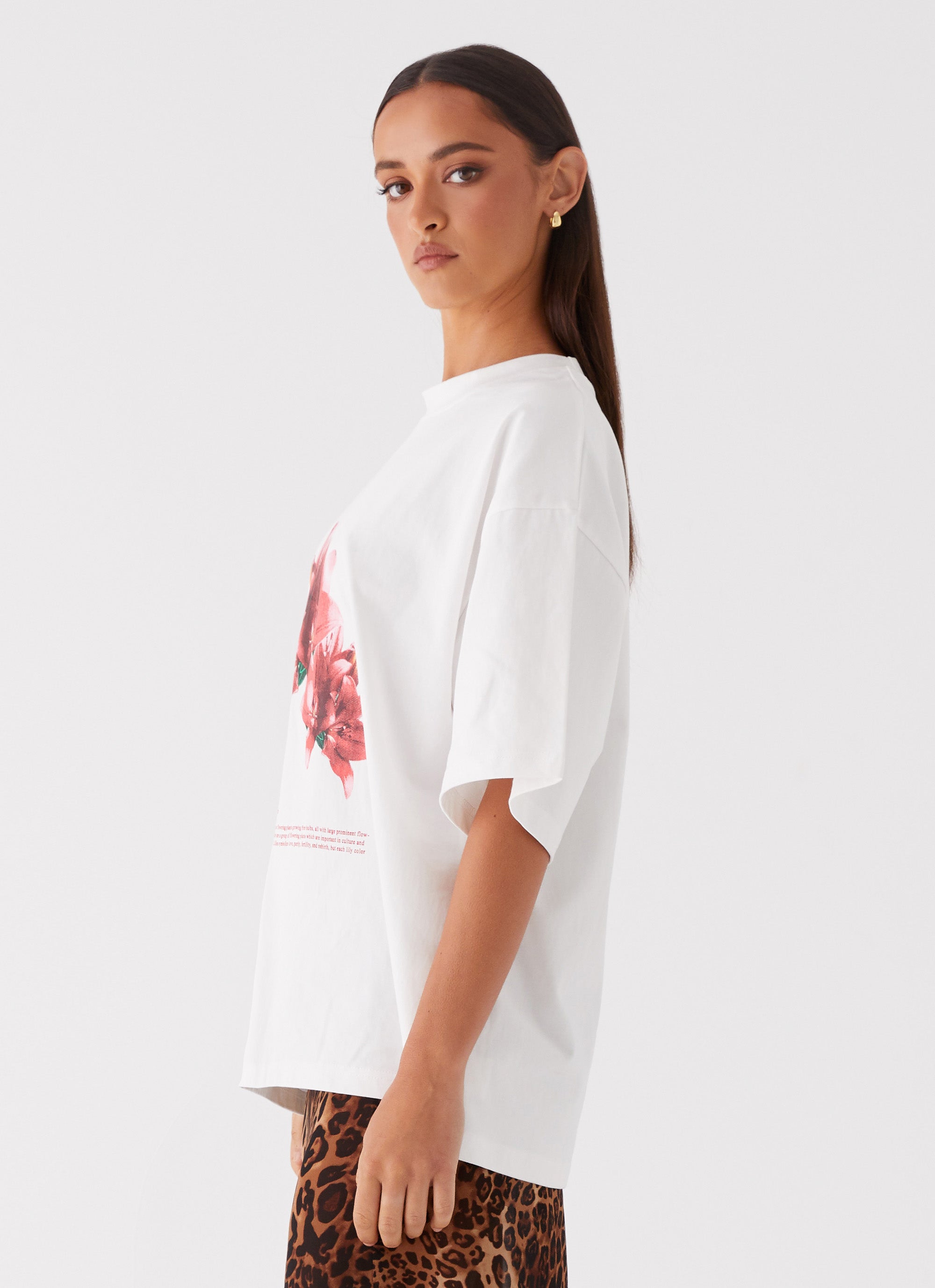 Born To Have Fun Oversized Graphic Tee - Tulip