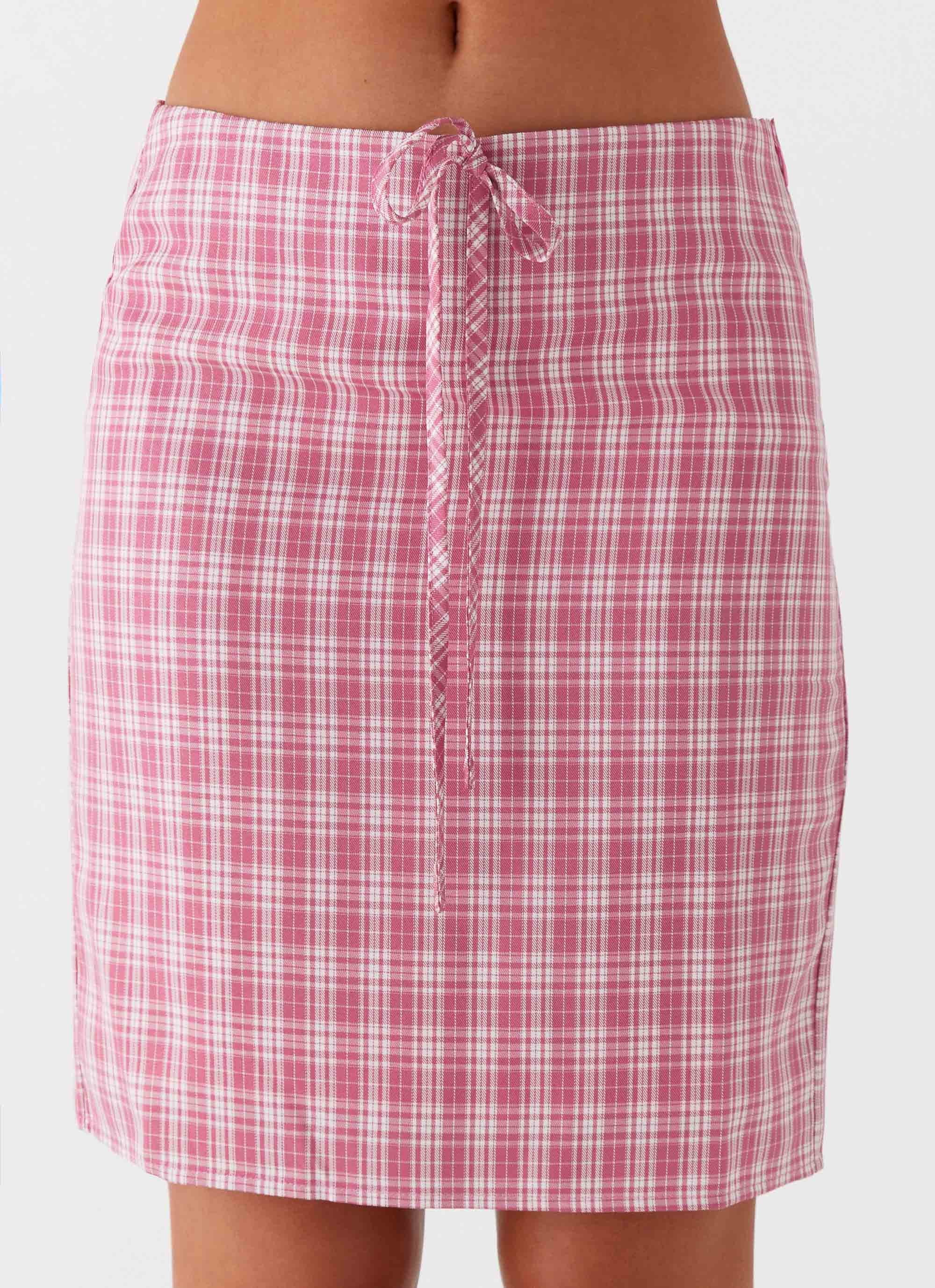 Mamita Midi Skirt - Pink Check