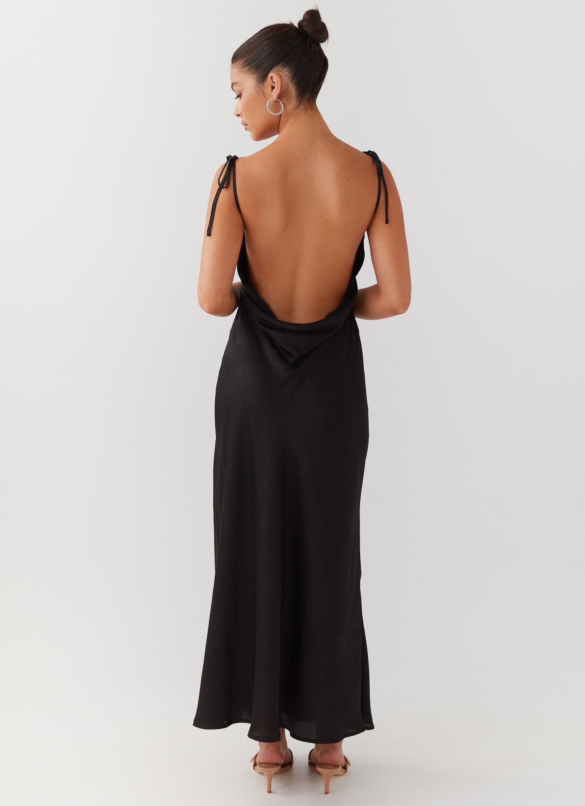 Desire Dream Satin Maxi Dress - Shadow