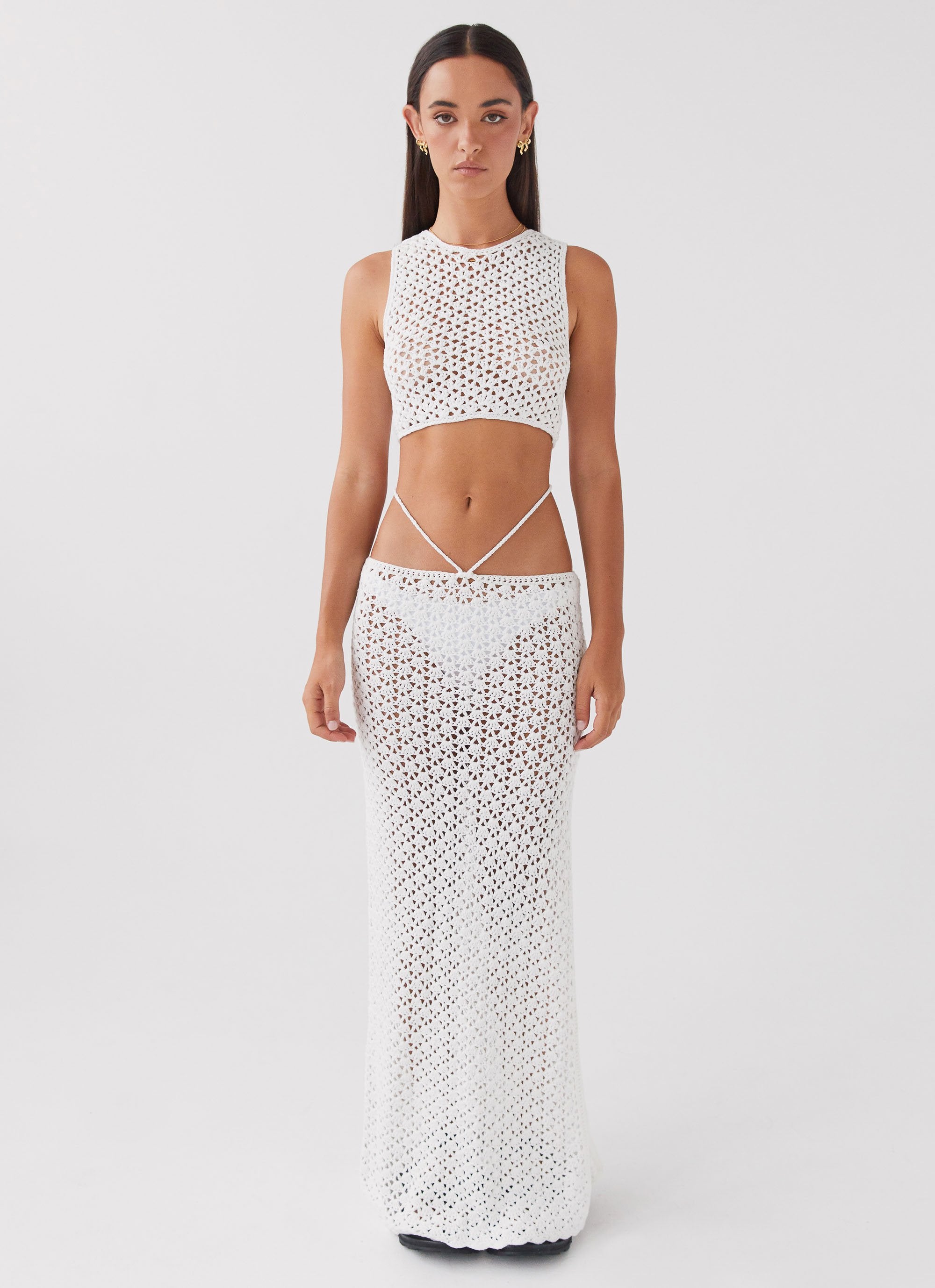 Mabel Bay Crochet Tank Top - White