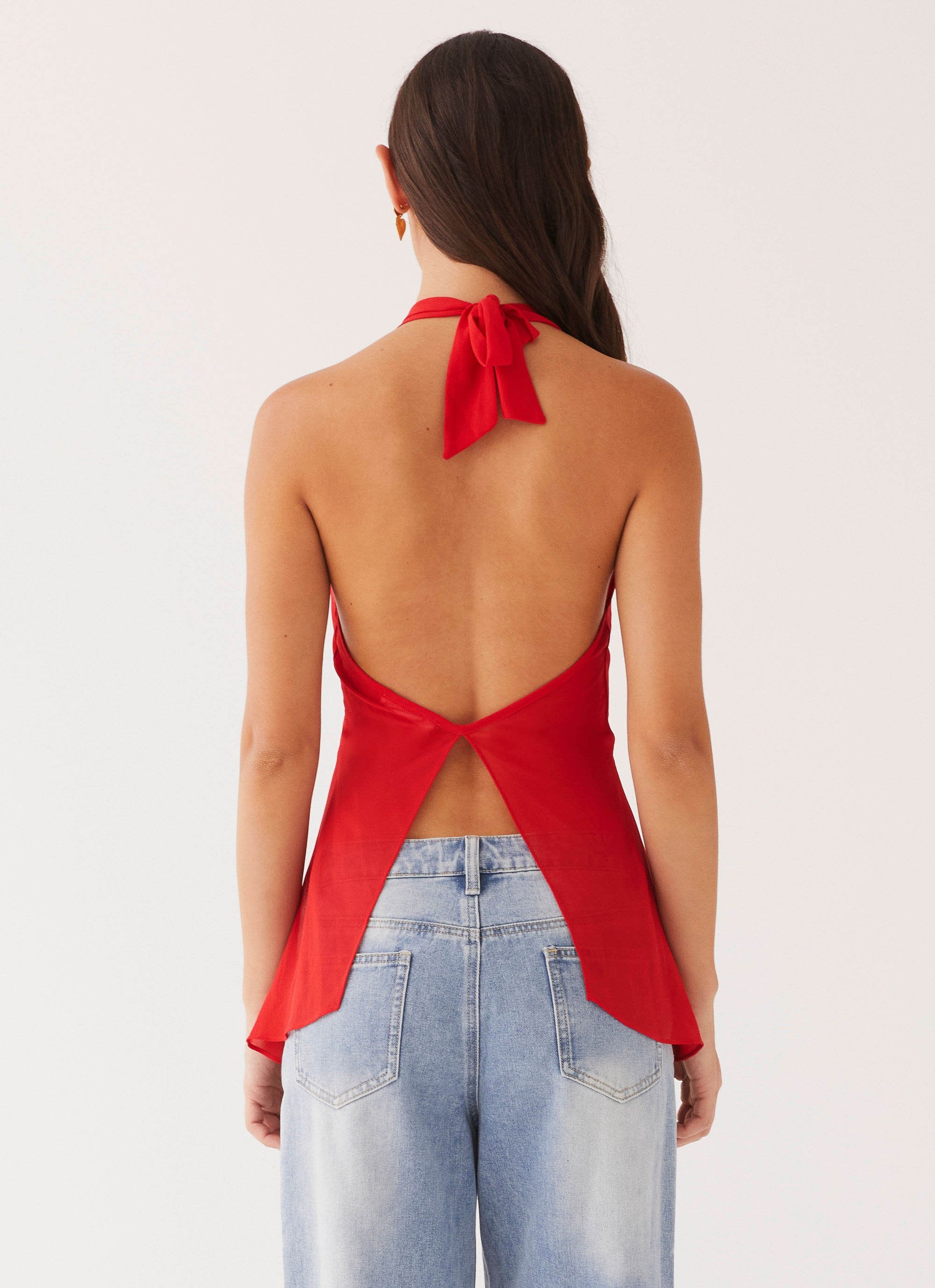 At Last Halterneck Top - Rouge Red