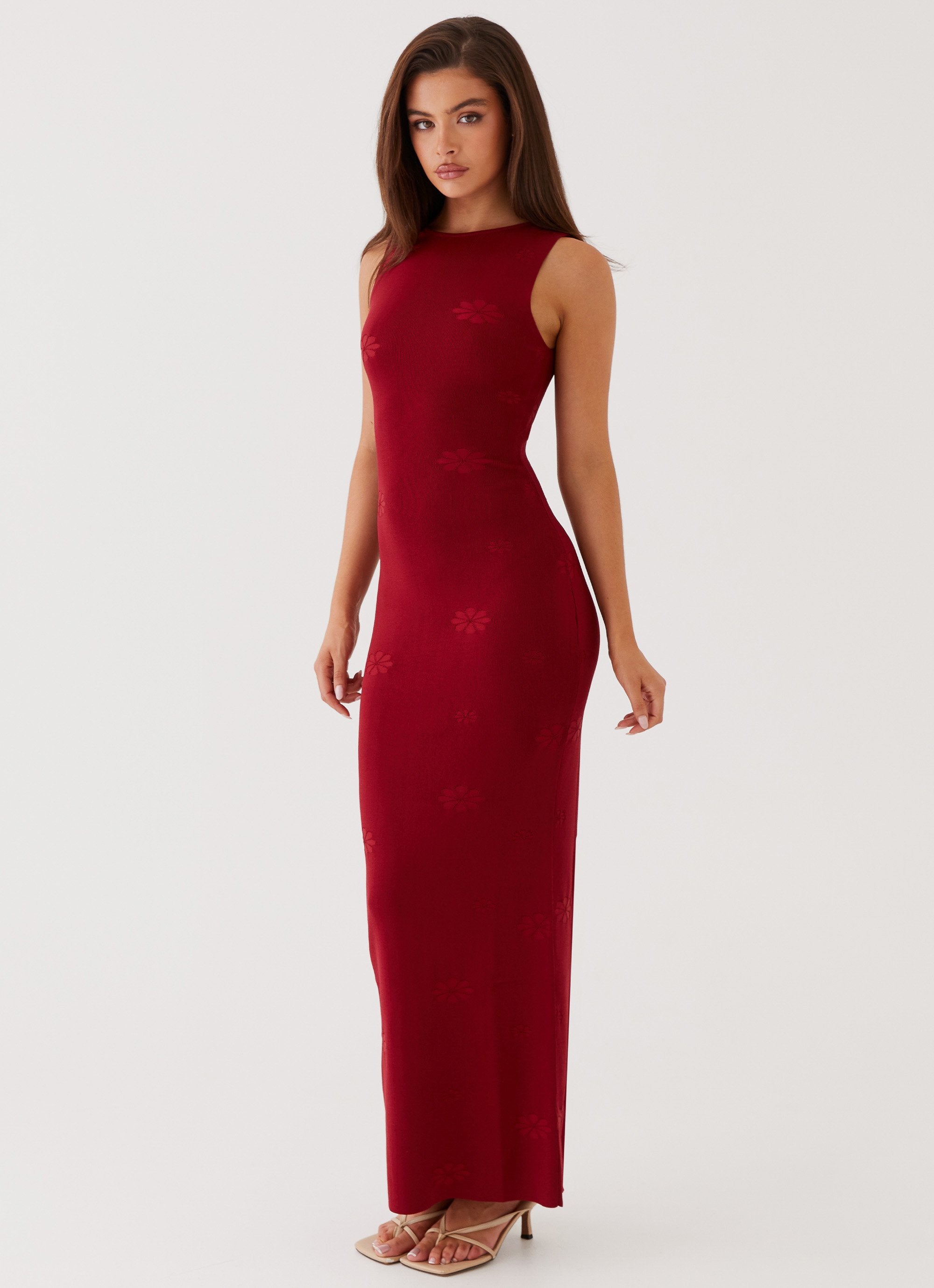 Holly Knit Maxi Dress - Red