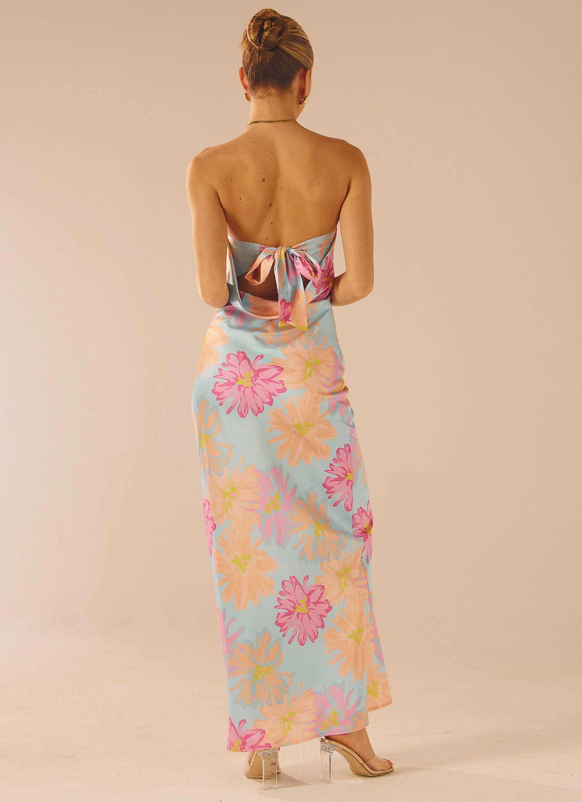 No Service Satin Maxi Dress - Spring Floral