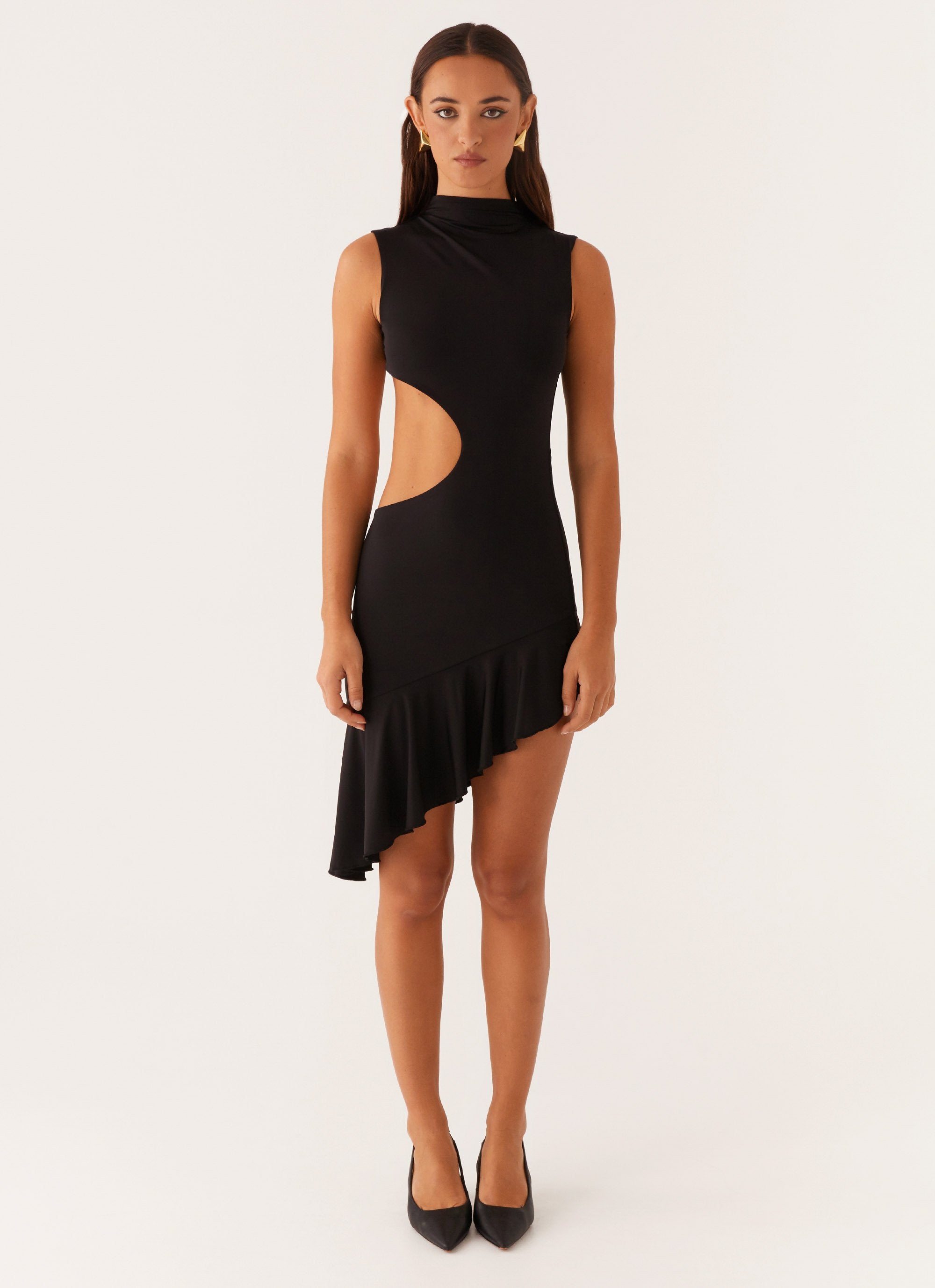 Natara Cut Out Midi Dress - Black