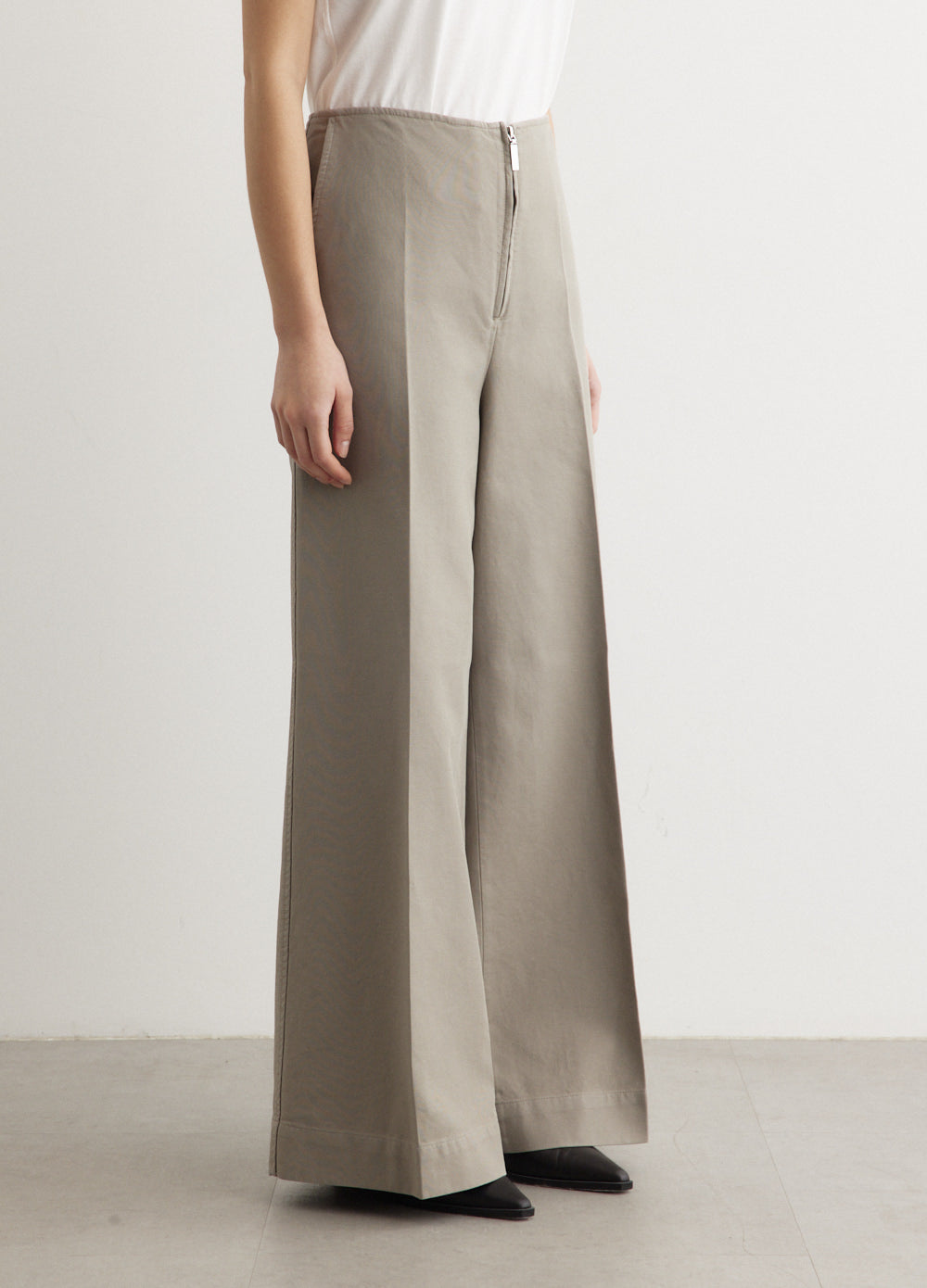 Zip Front Wide Trousers