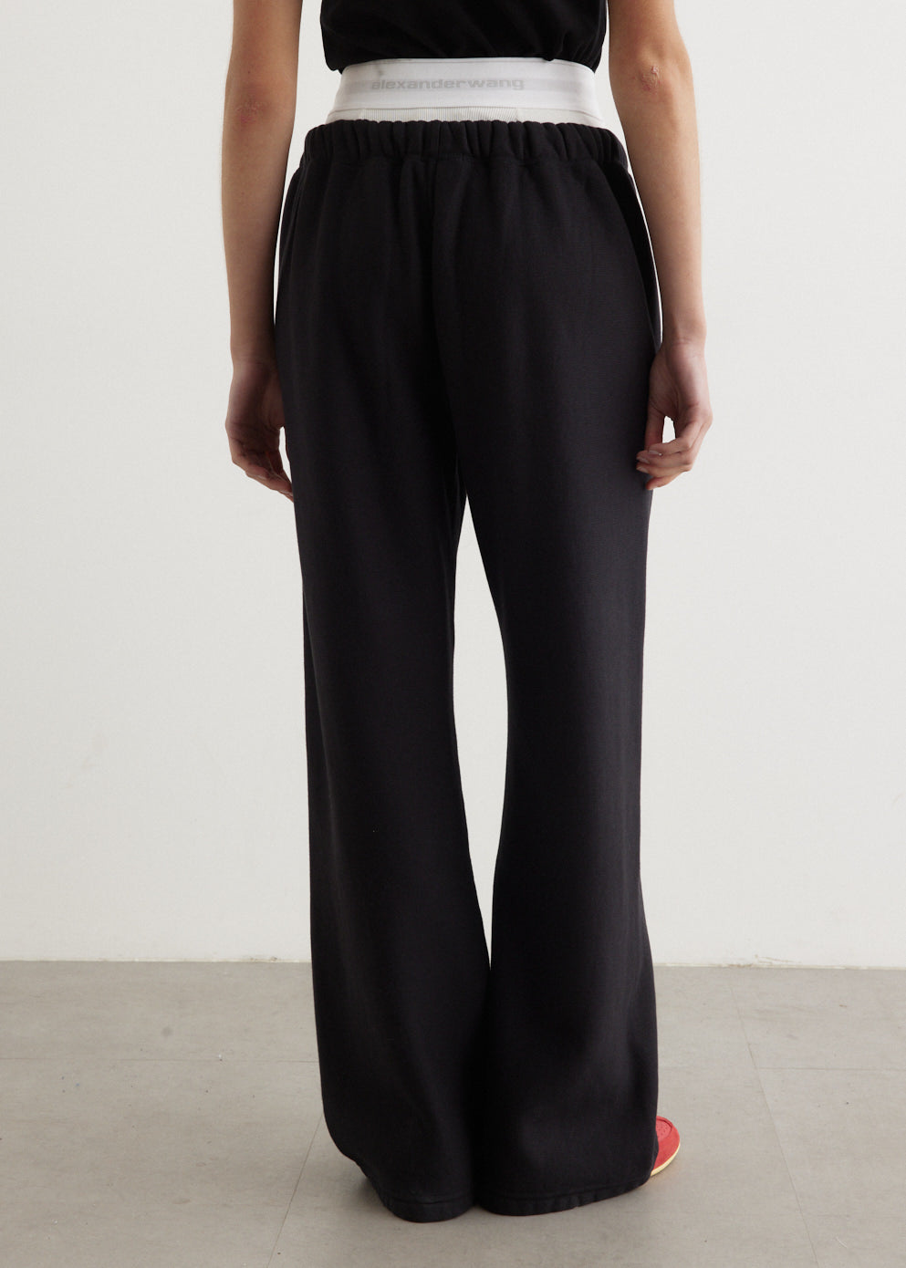 Wide Leg Sweatpants With Exposed Brief