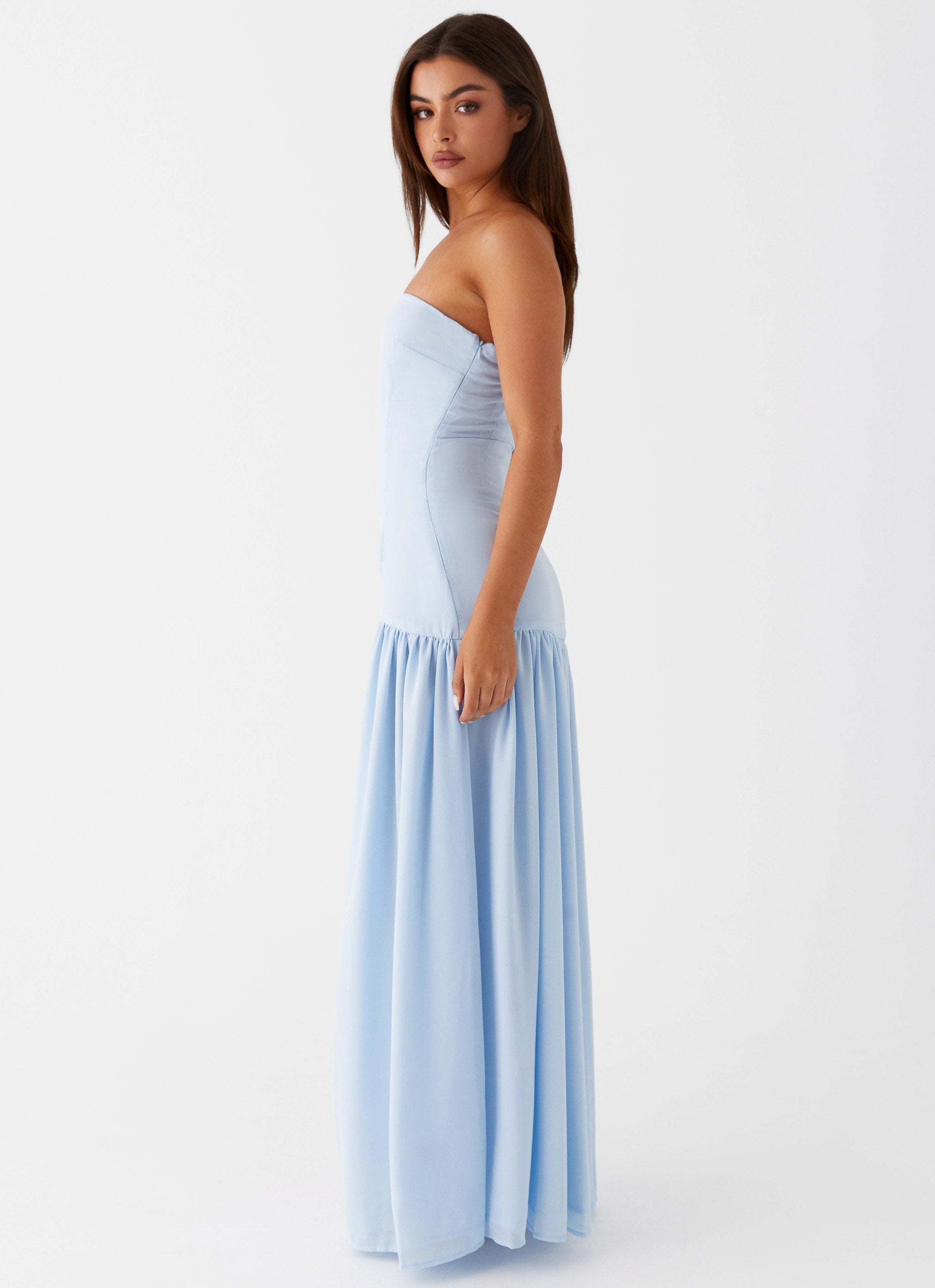 Eden Strapless Maxi Dress - Blue