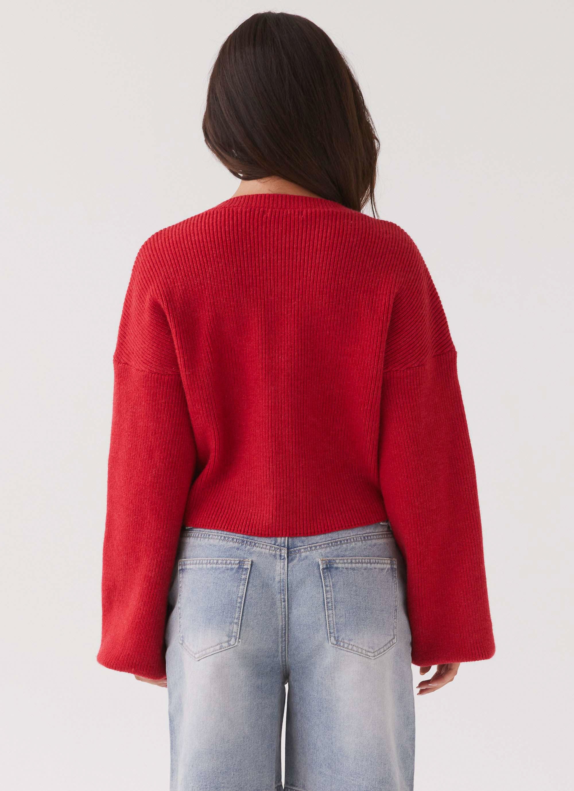 Daphne Knit Cardigan - Cherry