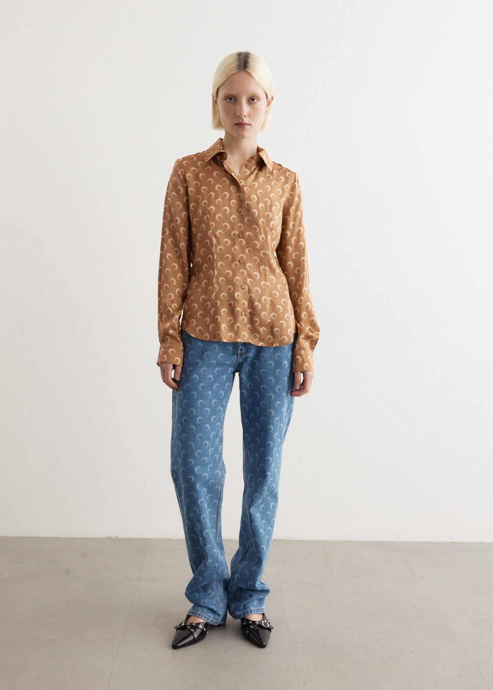 Moon Printed Flou Shirt