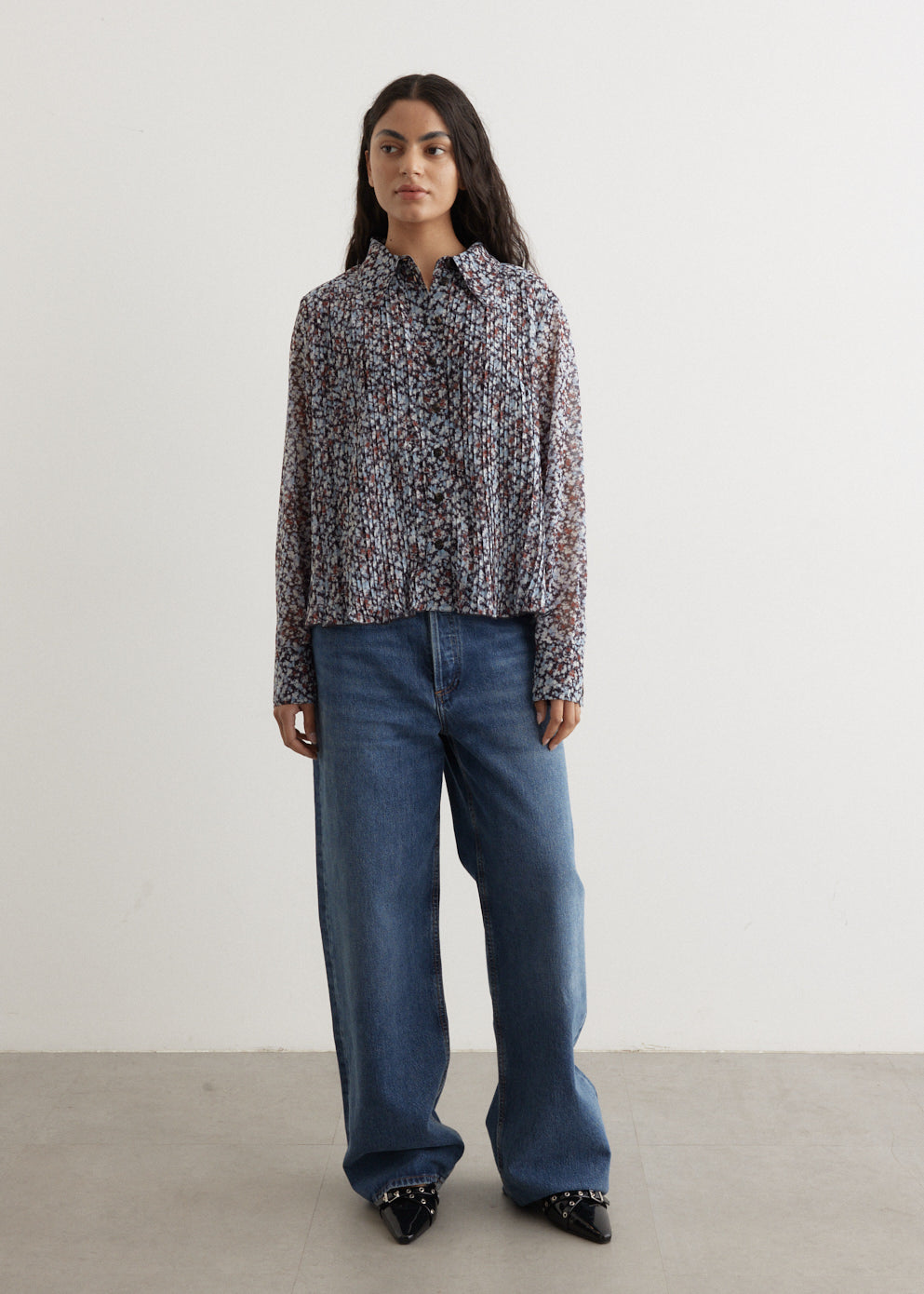 Pleated Georgette Shirt