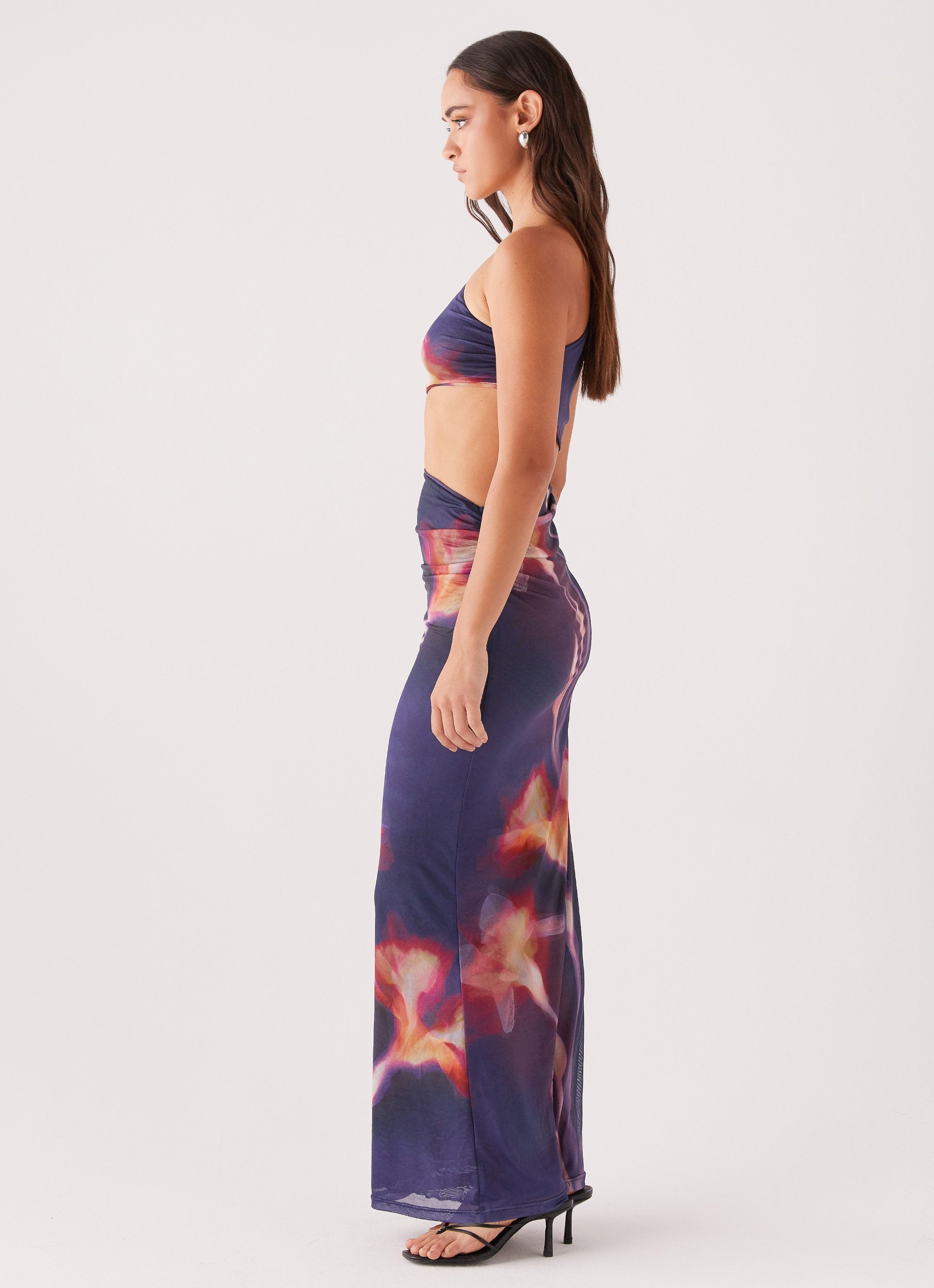 Shadows In The Sun Mesh Maxi Dress - Ember Rose