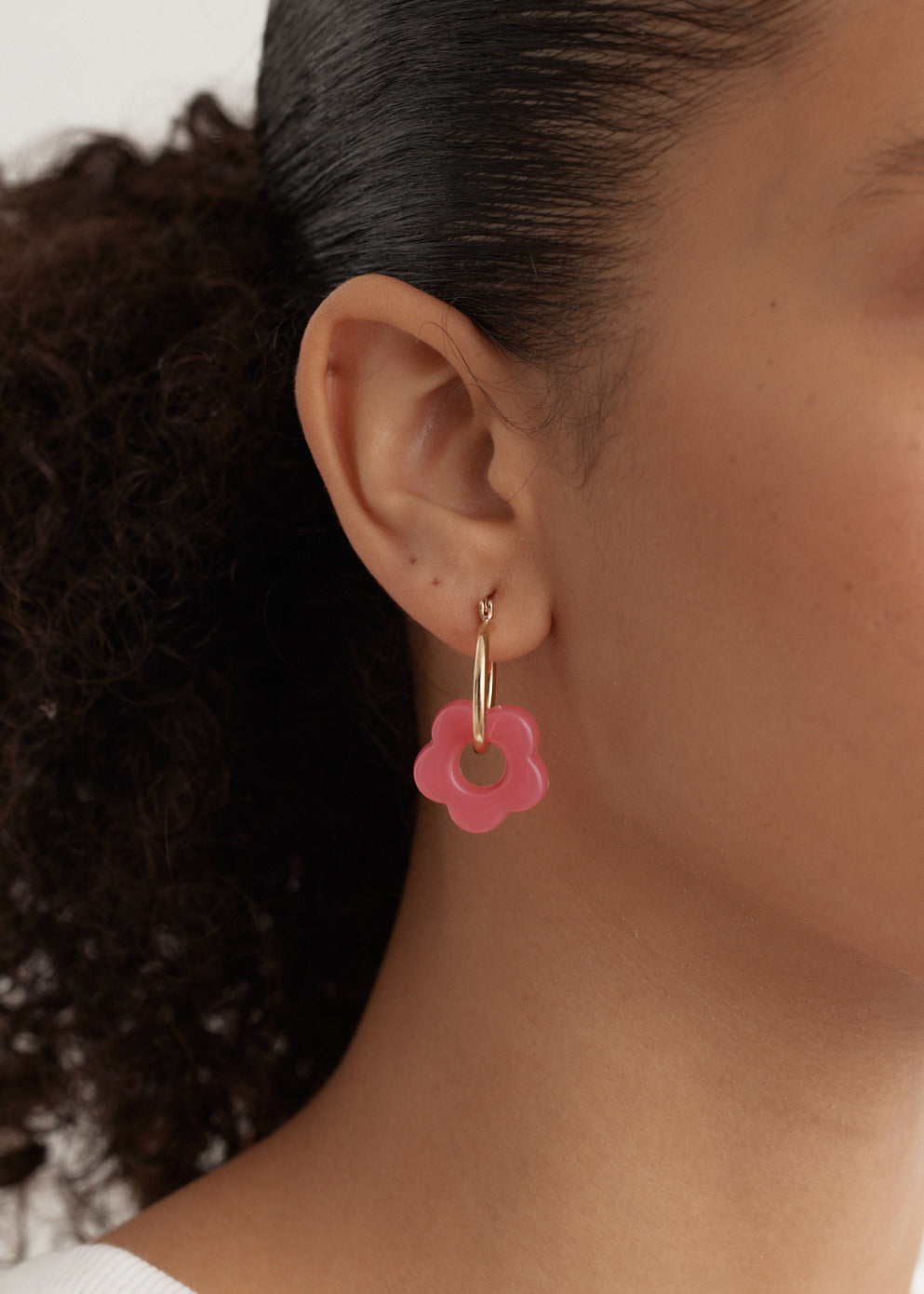 Hoop And Flower Earring