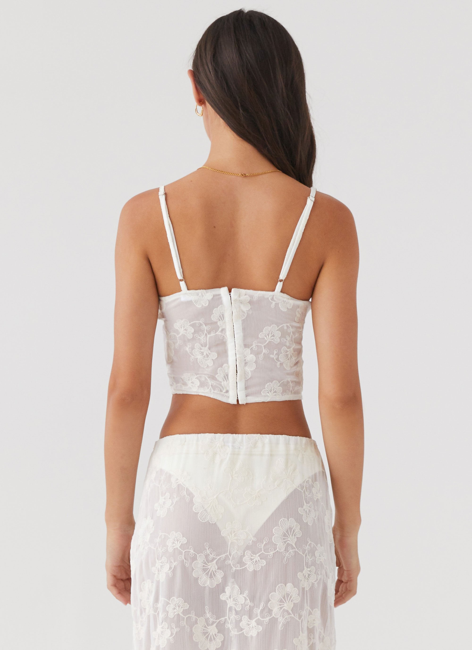 In The Clouds Bustier Top - Ivory Petal