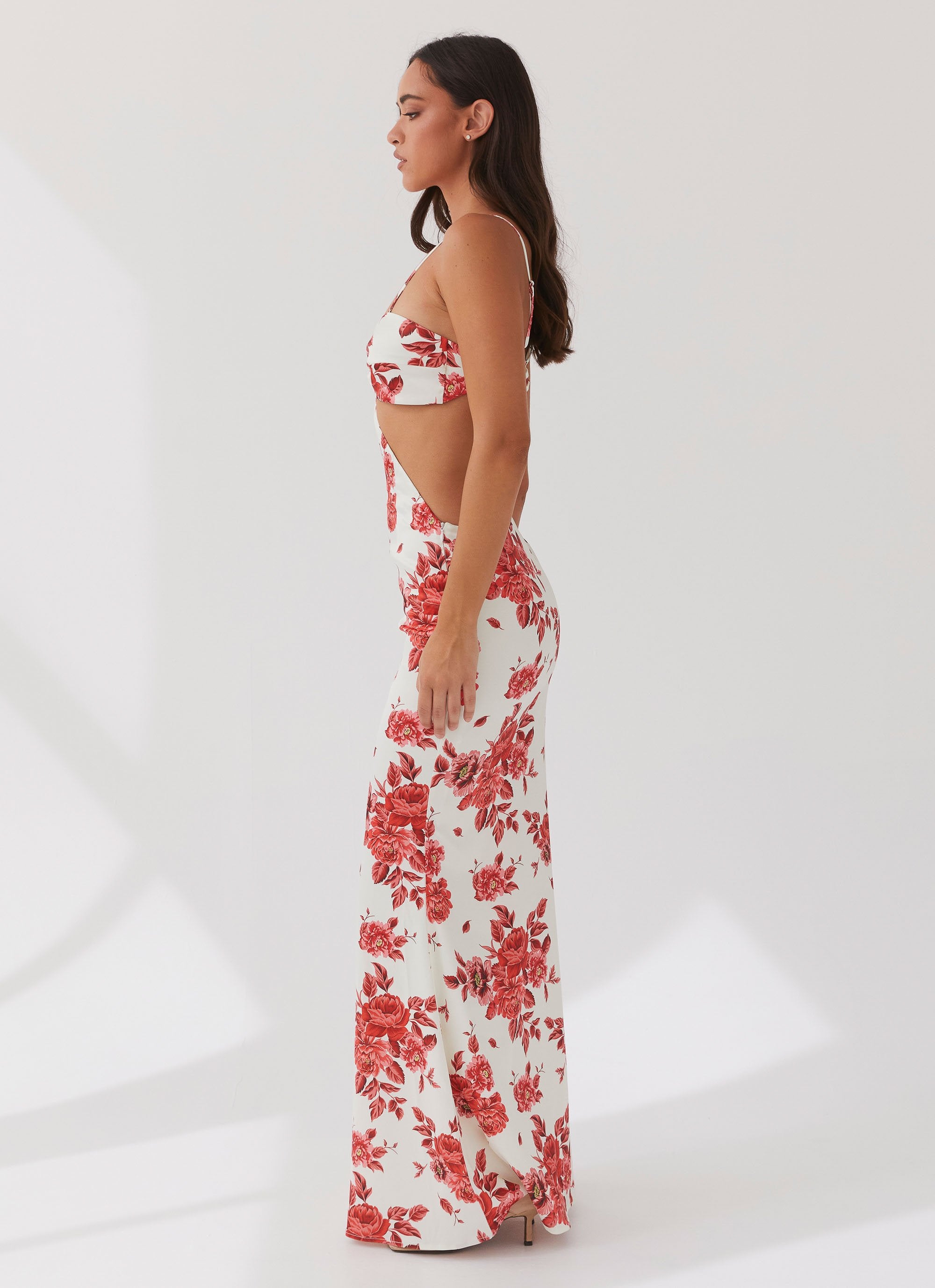 Rosie Satin Maxi Dress - Rosa Floria