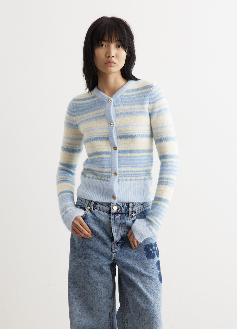 Soft Wool Stripe Cardigan