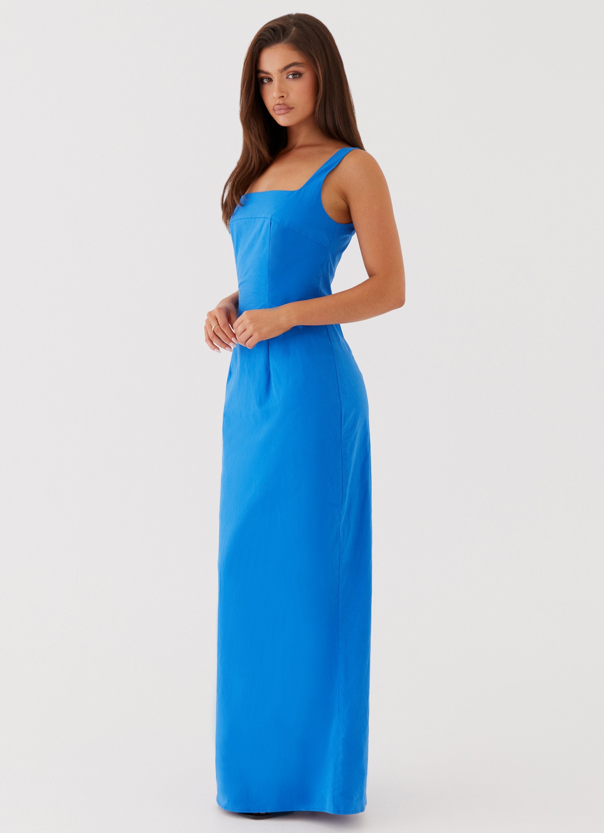 Sonya Square Neck Maxi Dress - Cobalt