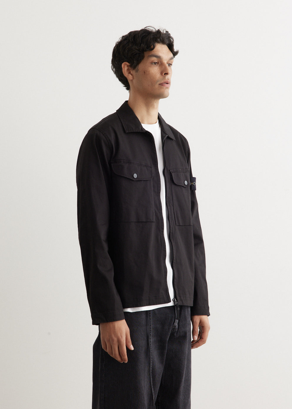 Stretch Cotton Garment Dyed Overshirt