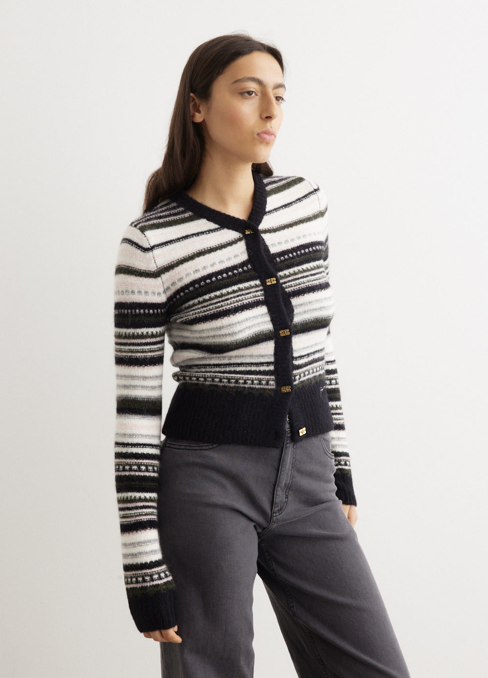 Soft Wool Stripe Cardigan