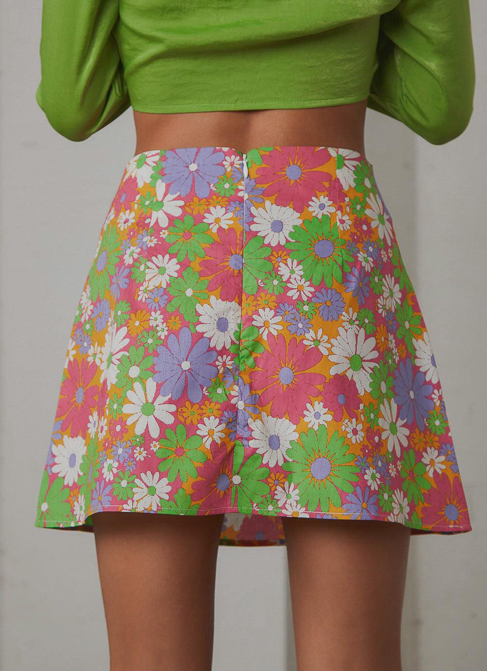 Brady Mini Skirt - 70s Floral