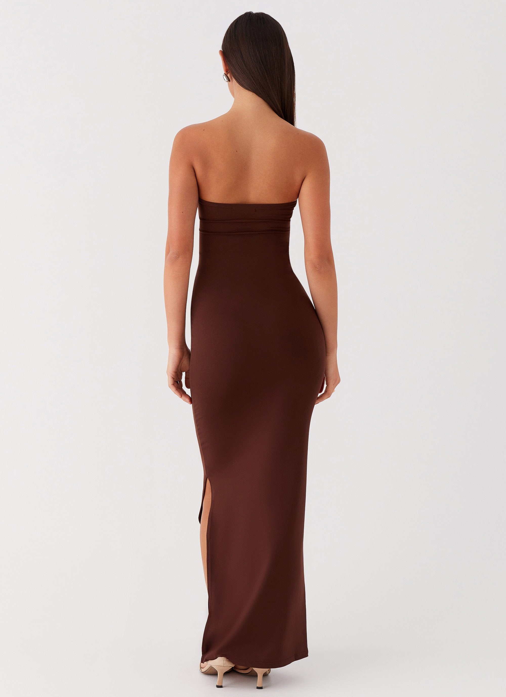 Natasha Strapless Maxi Dress - Chocolate