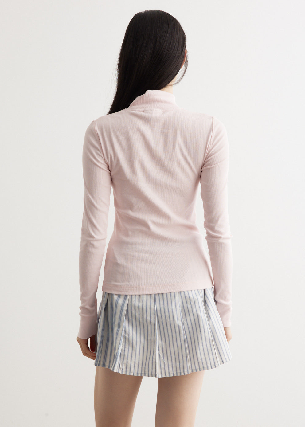 Soft Cotton Rib Long Sleeve T-Shirt