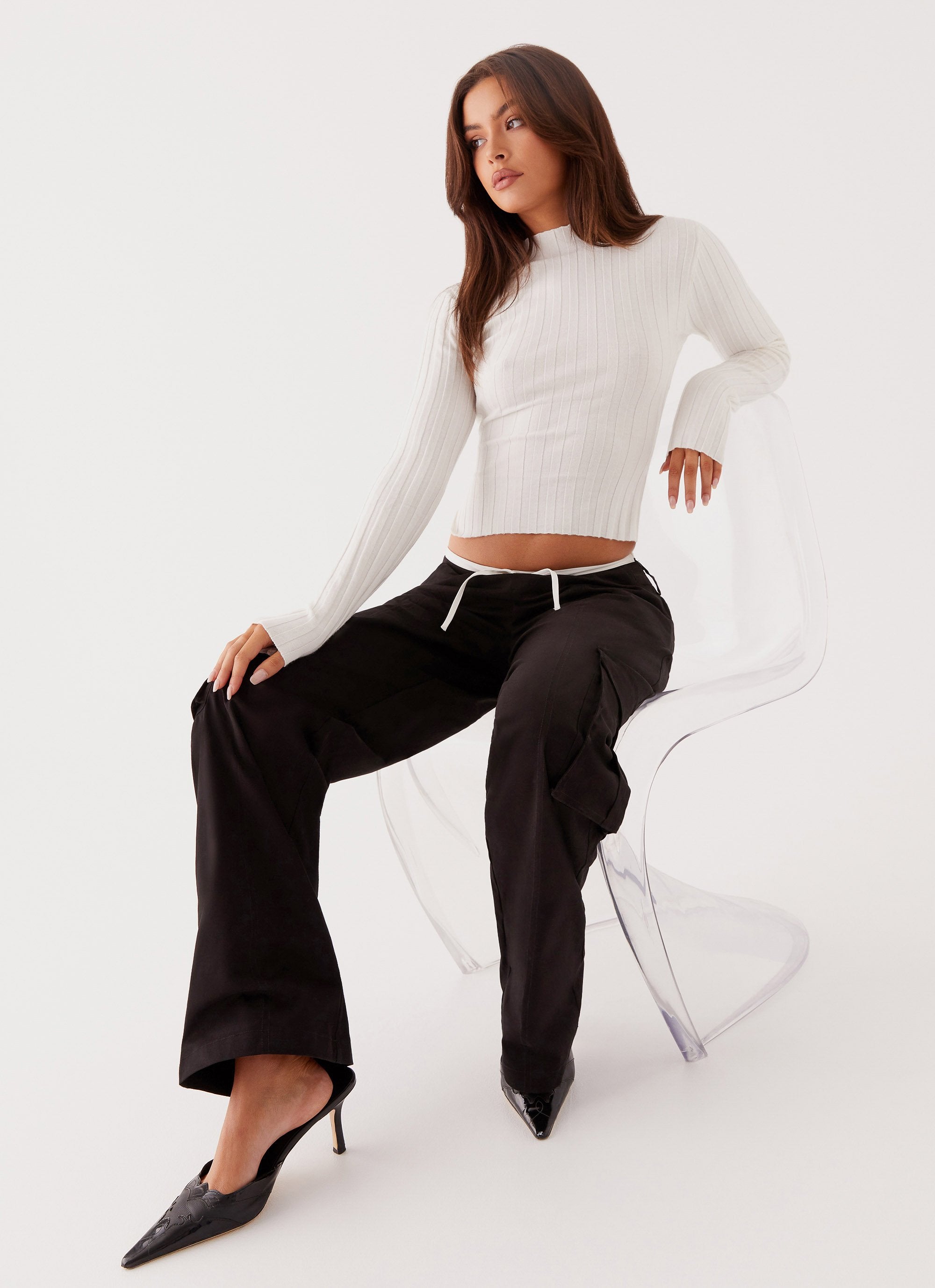 Grace Lily Cargo Pants - Black