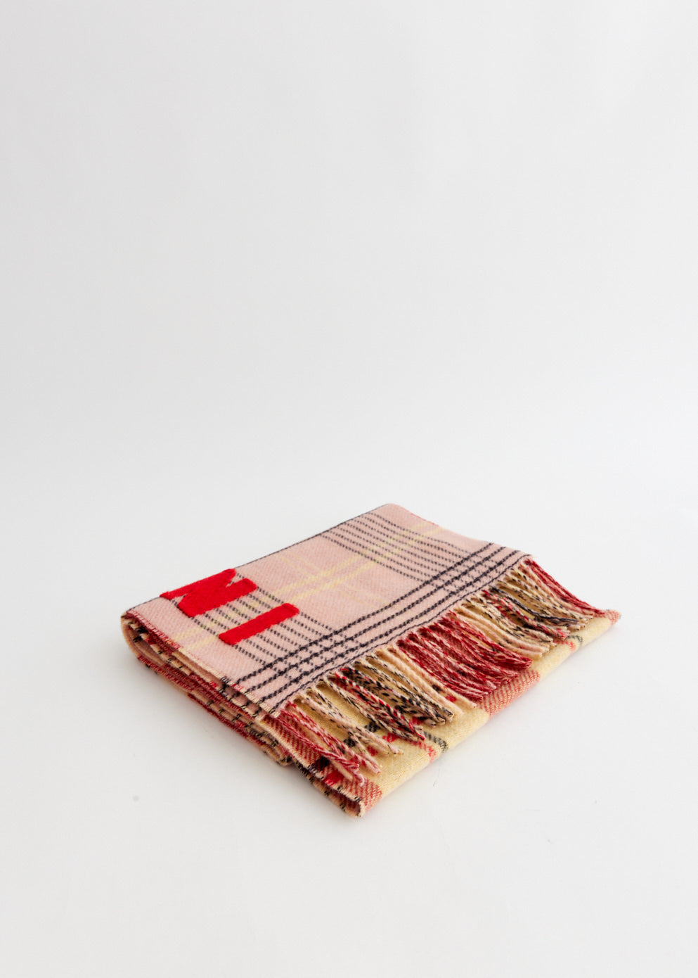 Double Check Logo Wool Scarf