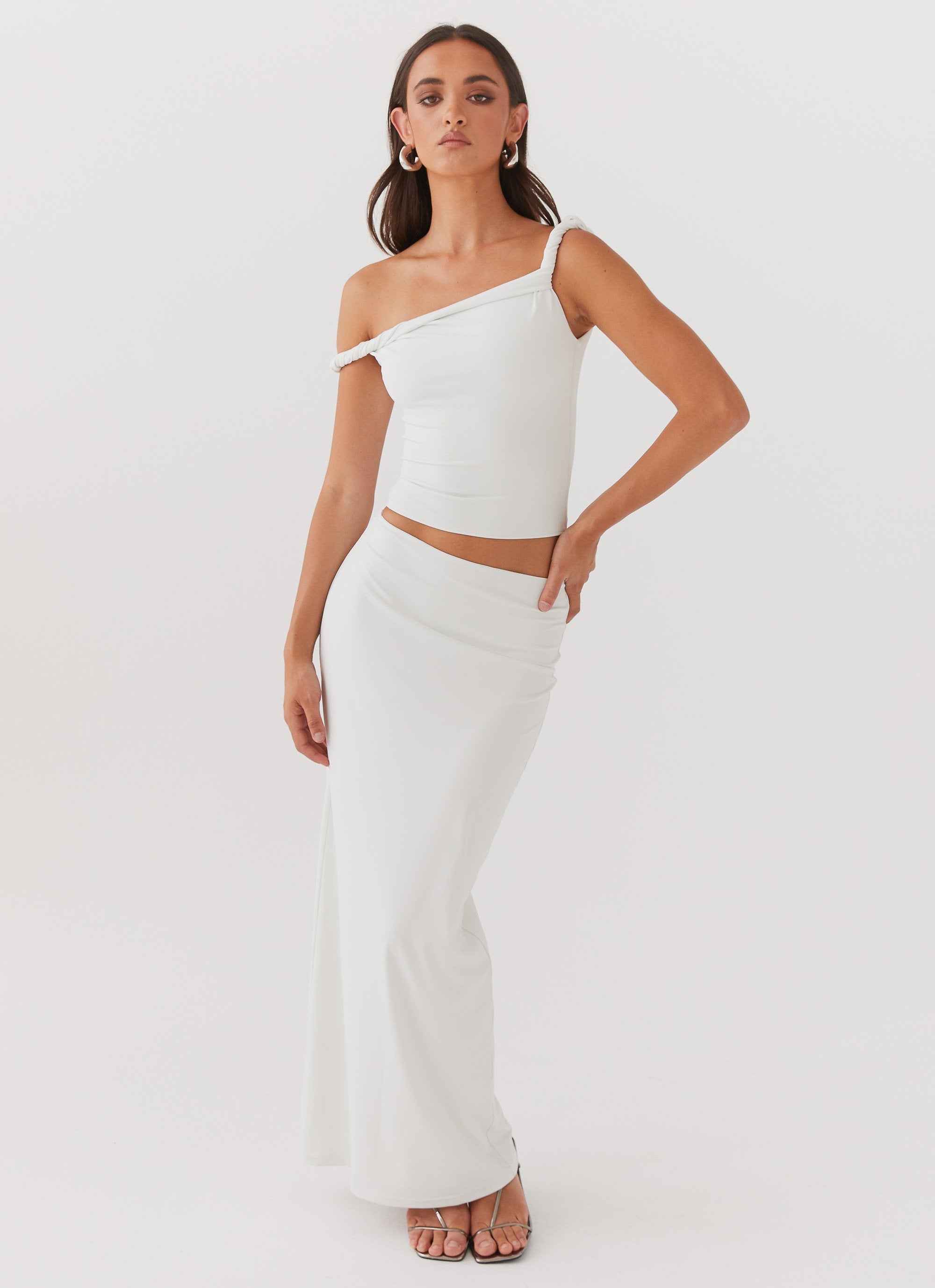 Solace Soul Twist Shoulder Top - Ivory