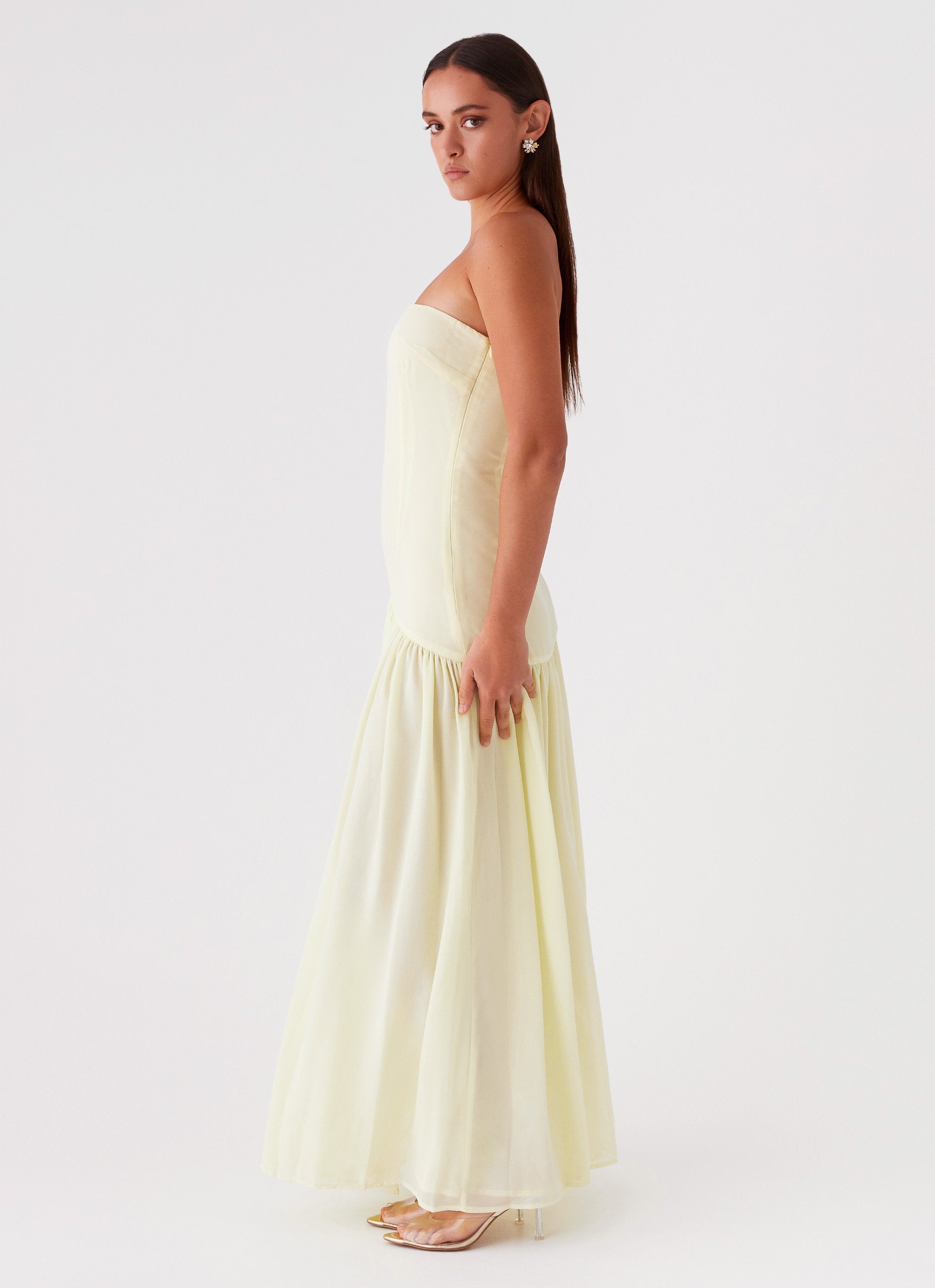 Eden Strapless Maxi Dress - Yellow