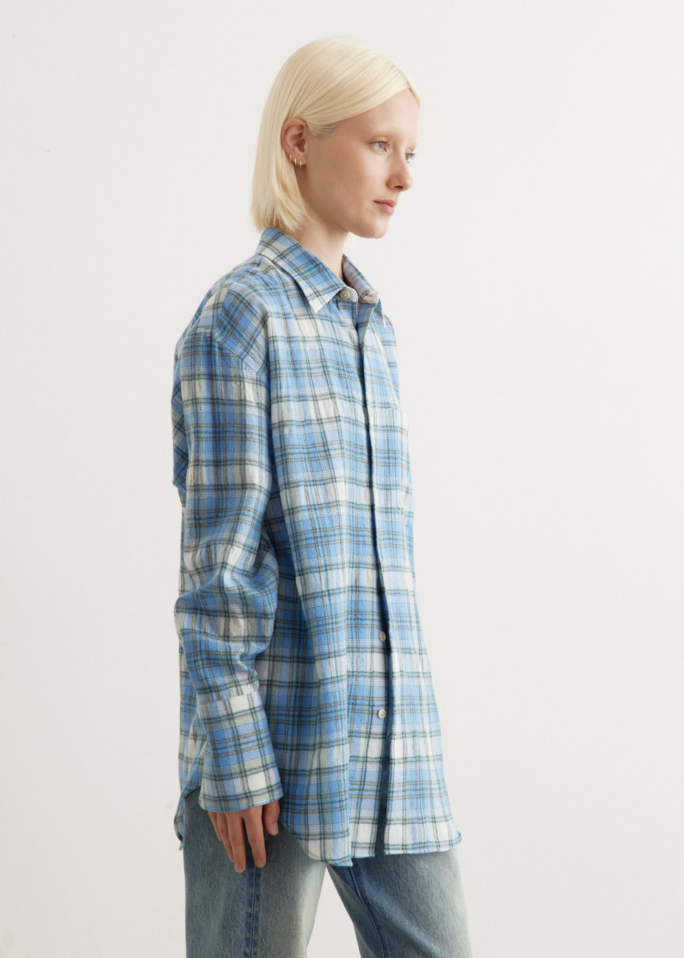 Airy Wool Check Shirt