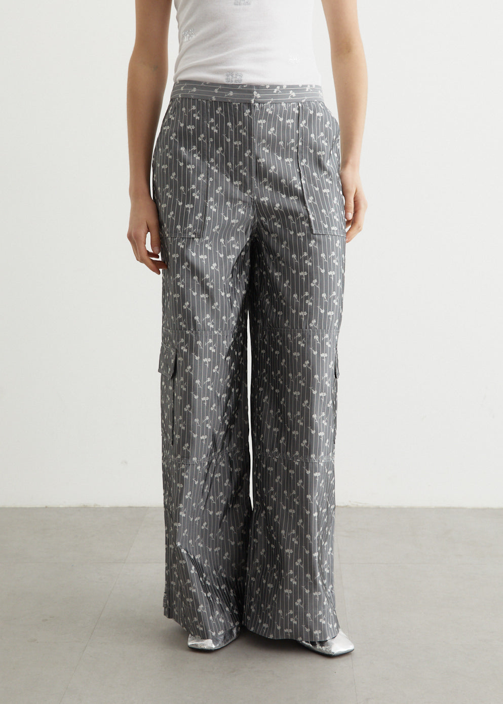 Acetate Jacquard Cargo Pants