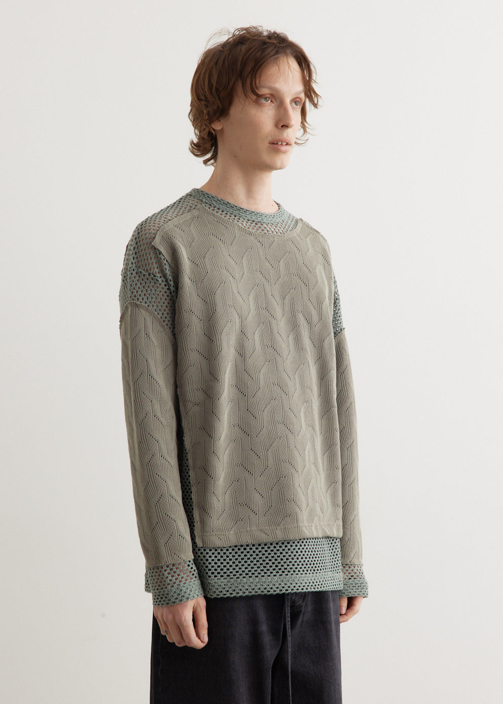 Layered Crewneck Sweater