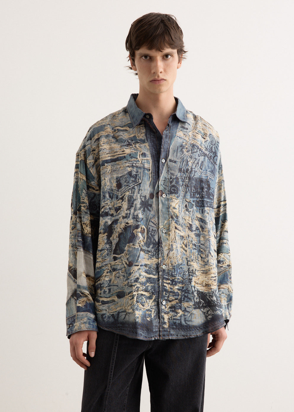 Setar Long Sleeve Torn Scribble Shirt