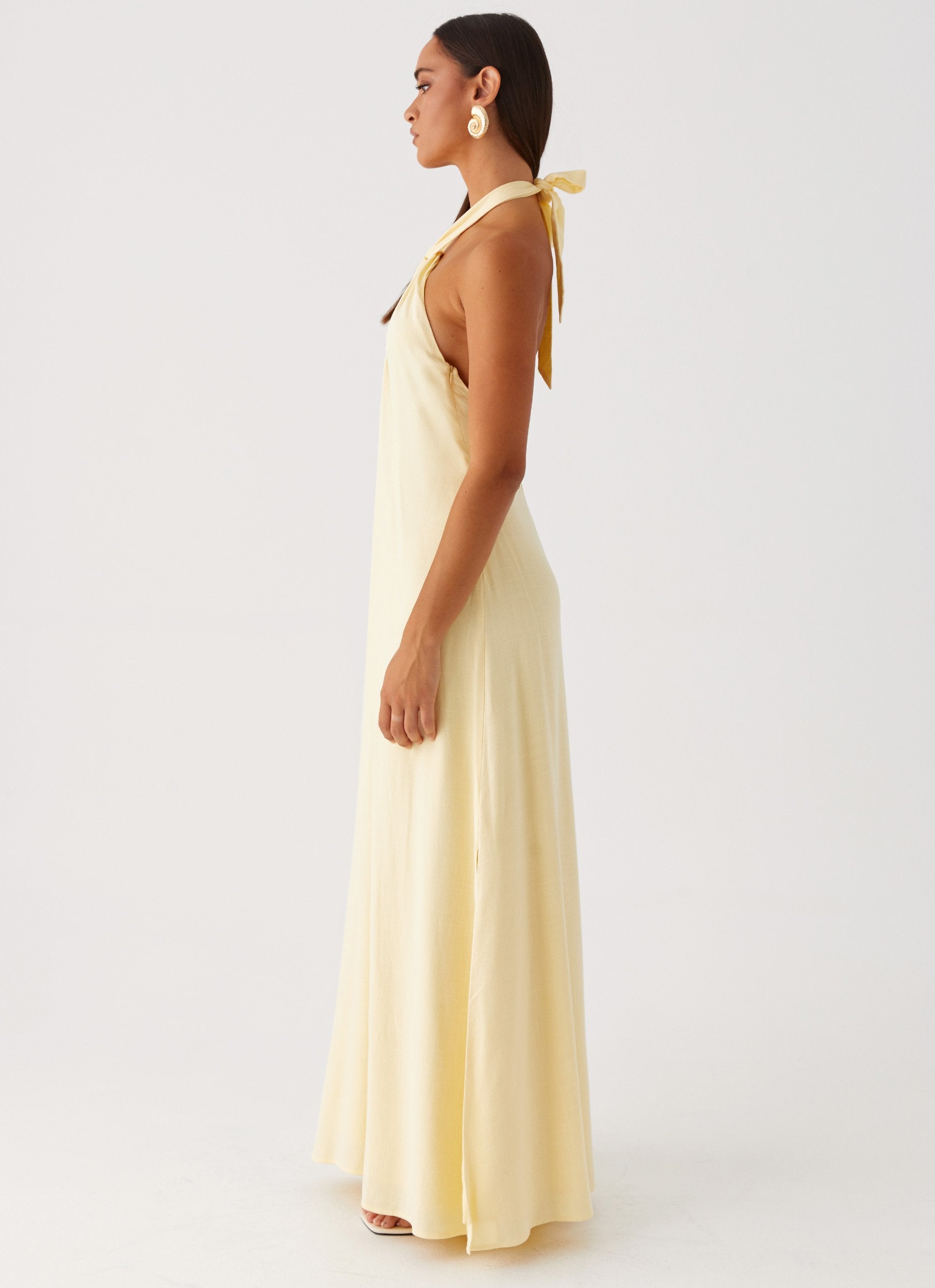 Golden Child Linen Maxi Dress - Yellow