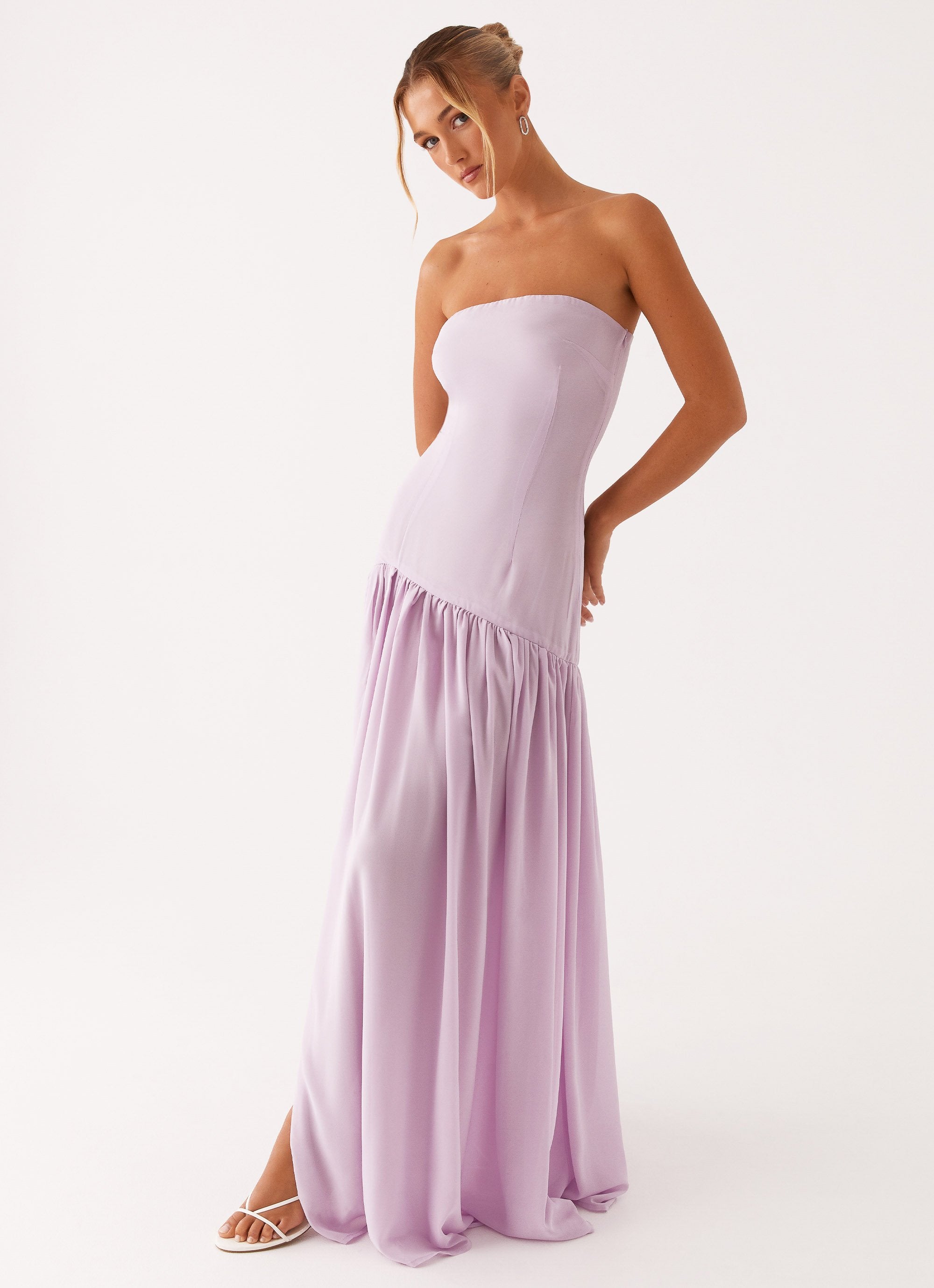 Eden Strapless Maxi Dress - Lilac