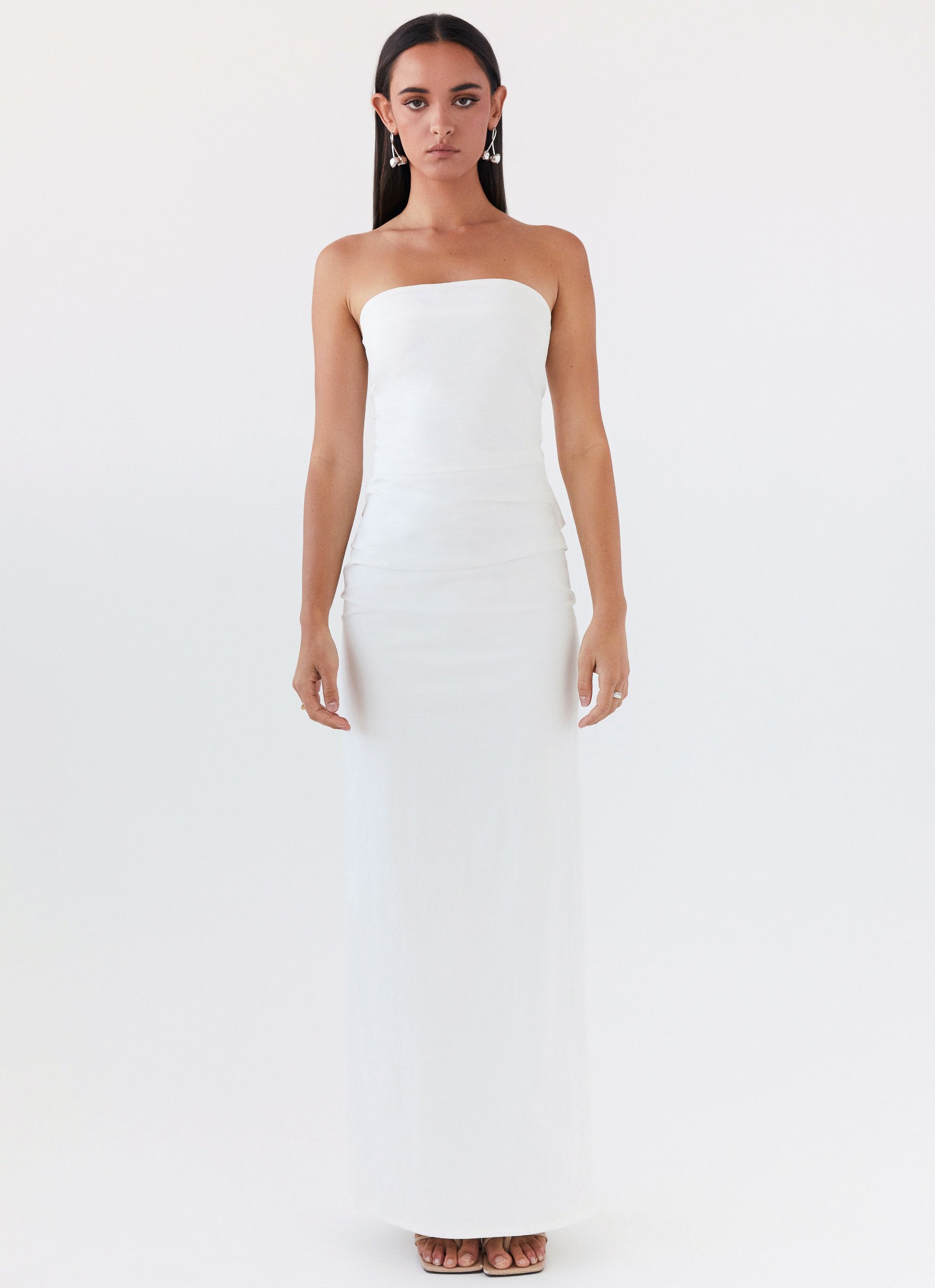 Danielle Strapless Maxi Dress - White