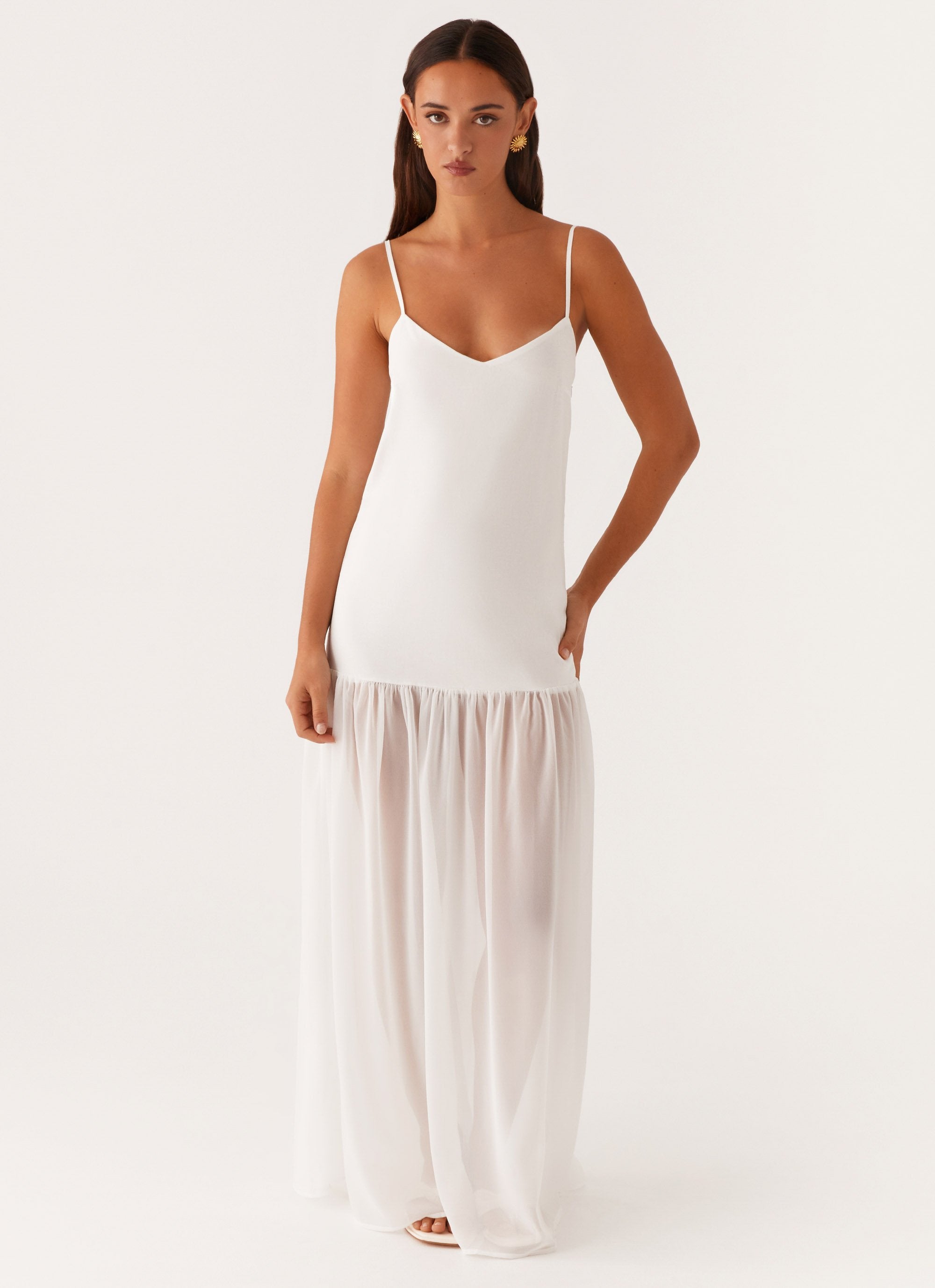 Heavenly Linen Maxi Dress - White